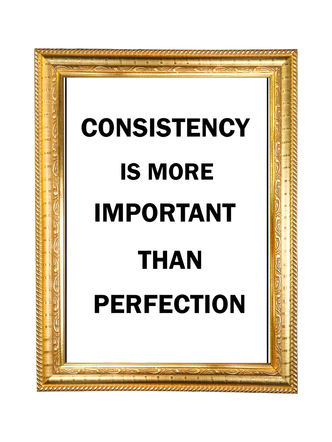 Hawai Gold-Toned and White Motivational Quote Wooden Wall Photo Frame