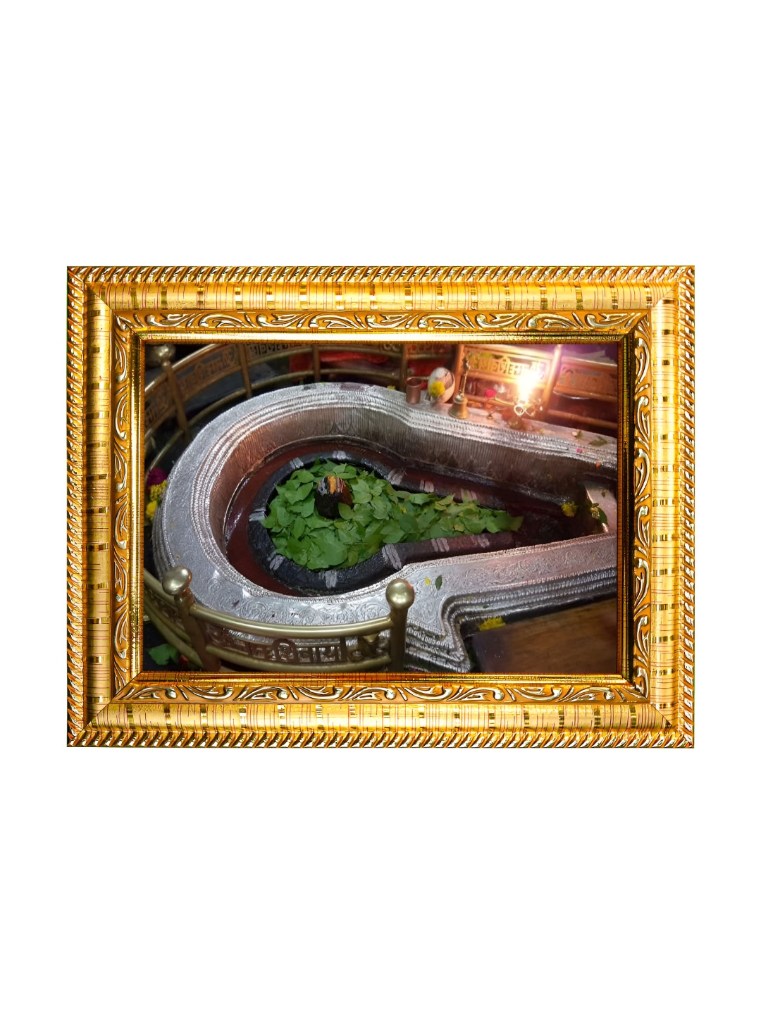 Hawai Gold Toned & Brown Lord Bhima Shankar Jyotirlinga Photo Frame