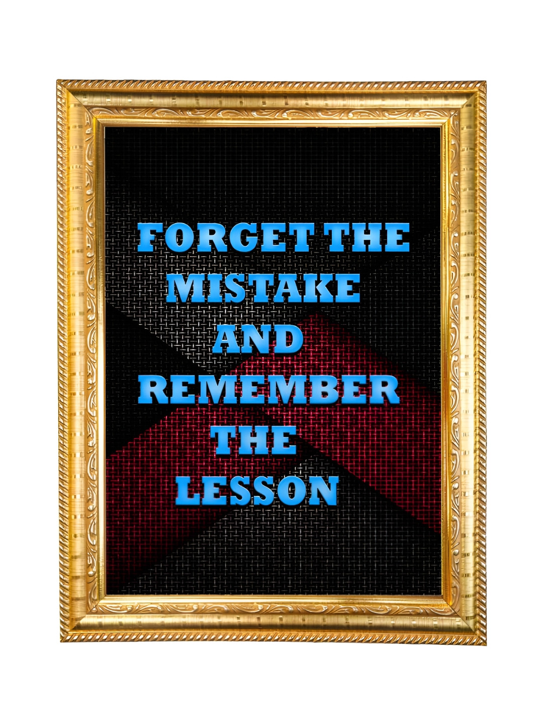 Hawai Black and Gold-Toned Motivational Quote Wooden Wall Hanging Photo Frame