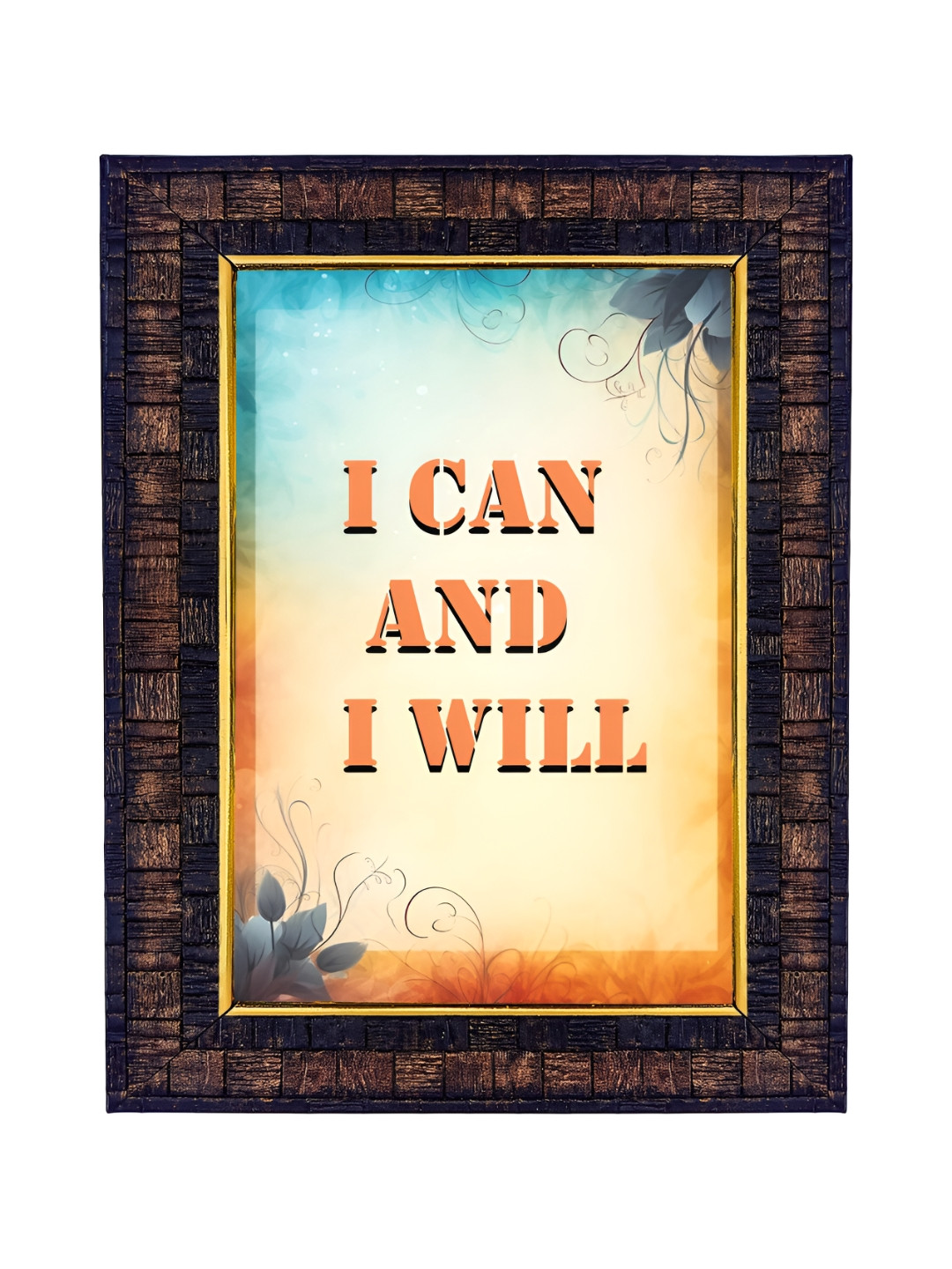 Hawai Beige & Brown Wooden Motivational Quote Photo Frame