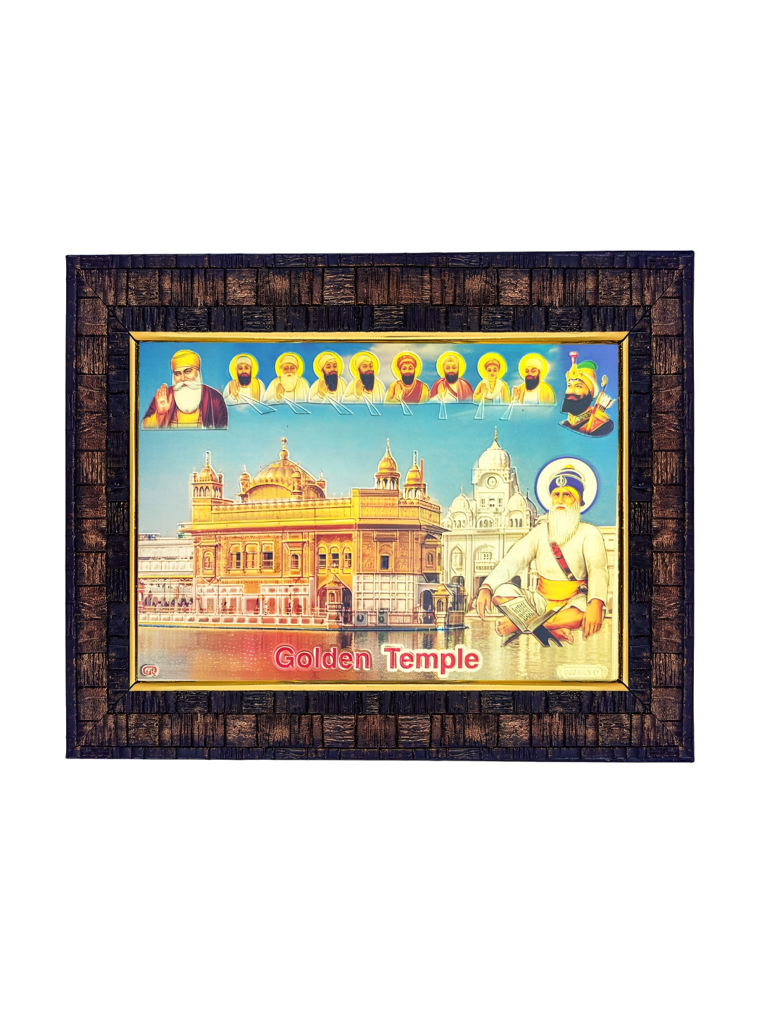 Hawai Black Temple Sikh Gurus Religious Wooden Wall Photo Frame