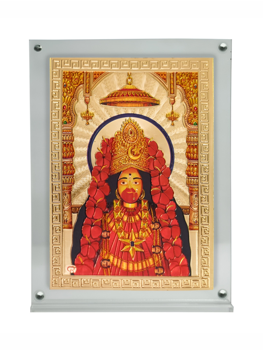 Hawai Gold-Toned & Red Maa Tara Acrylic Wall Photo Frame