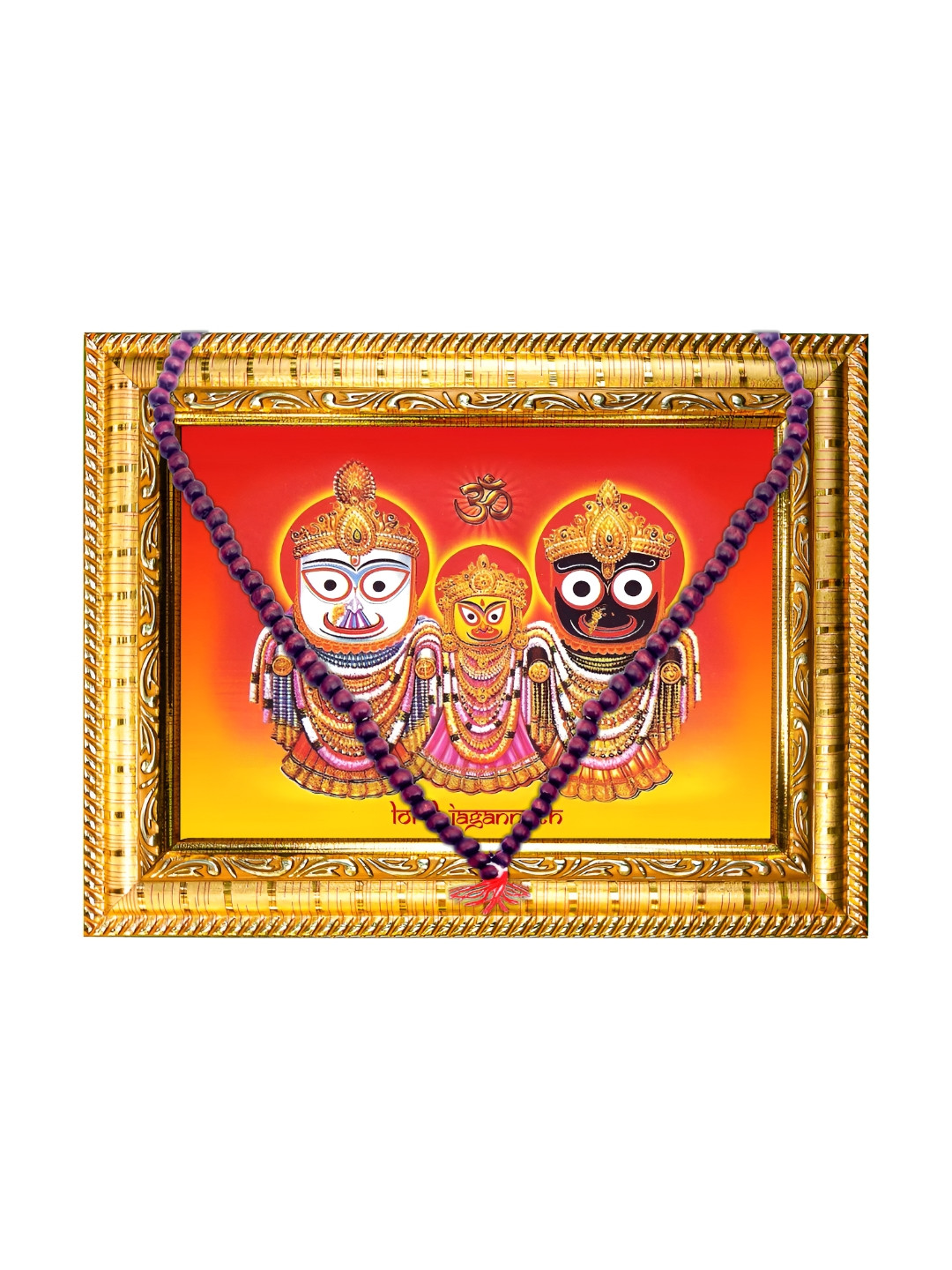 Hawai Gold Toned & Yellow Lord Jagannath Wooden Photo Frames