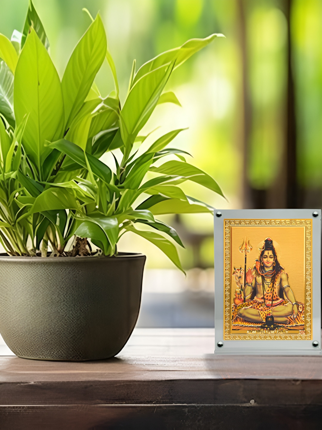 Hawai Gold Toned & Black Acrylic Photo Frame