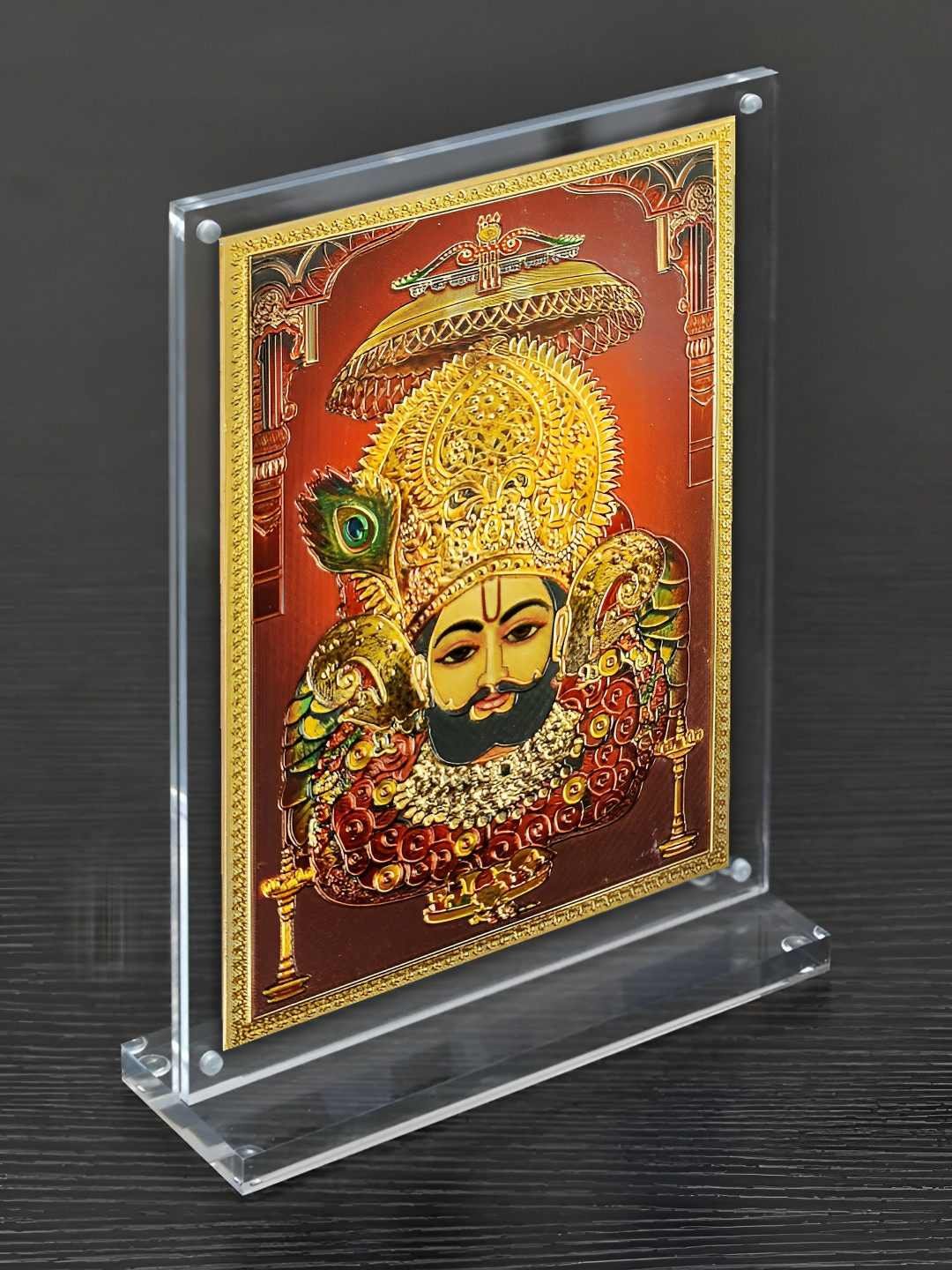 Hawai Gold-Toned Shree Khatu Shyam Acrylic Wall Photo Frame