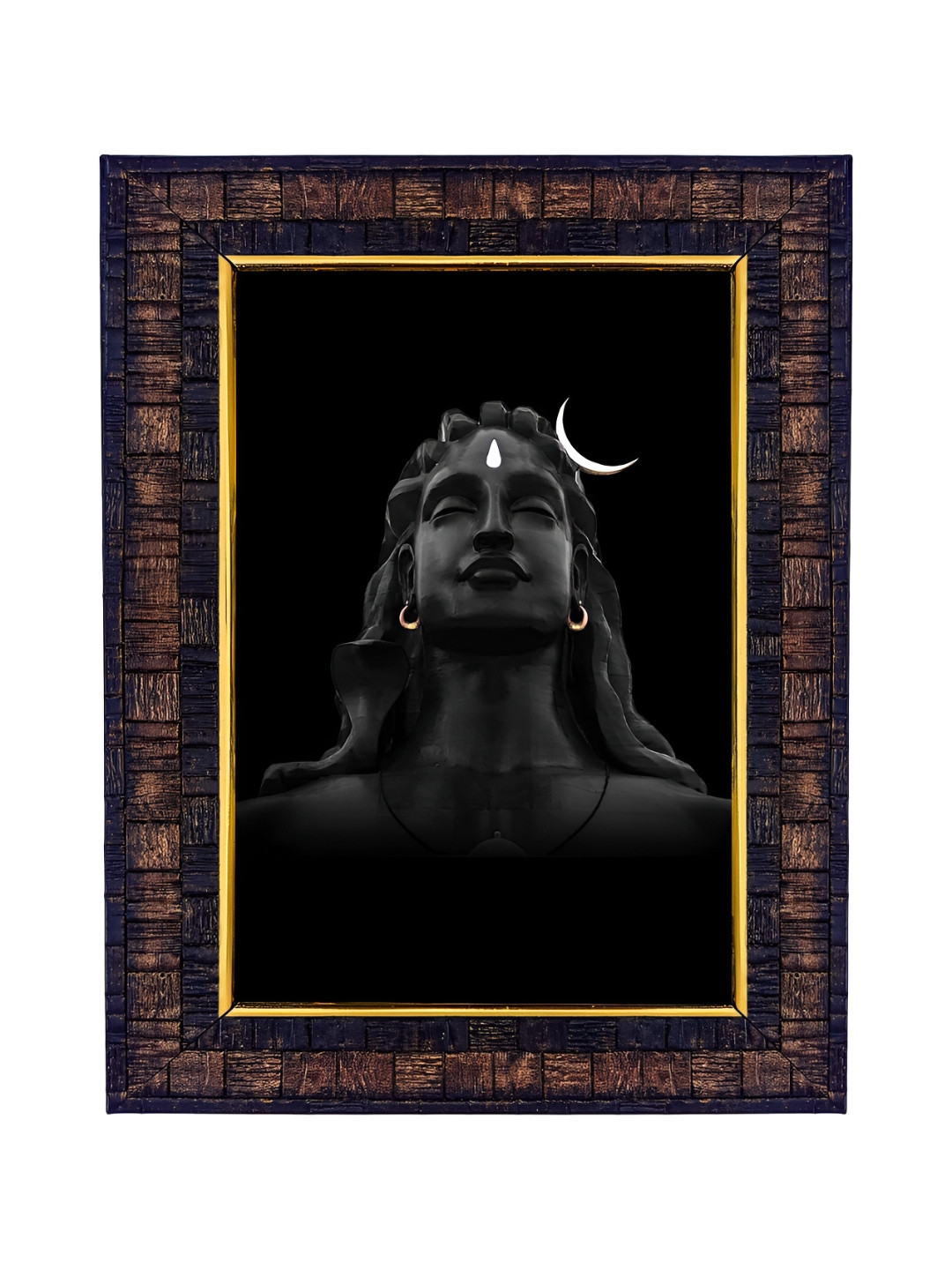 Hawai Brown & Black Adi Shankar Wooden Photo Frame