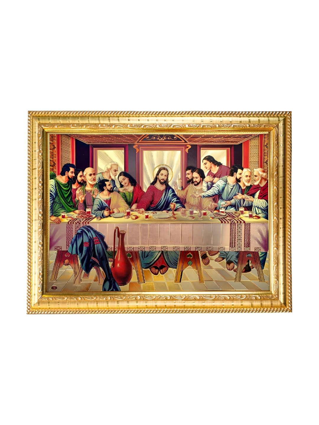 Hawai Gold Plated Jesus Christ Last Supper Wooden Wall Photo Frame