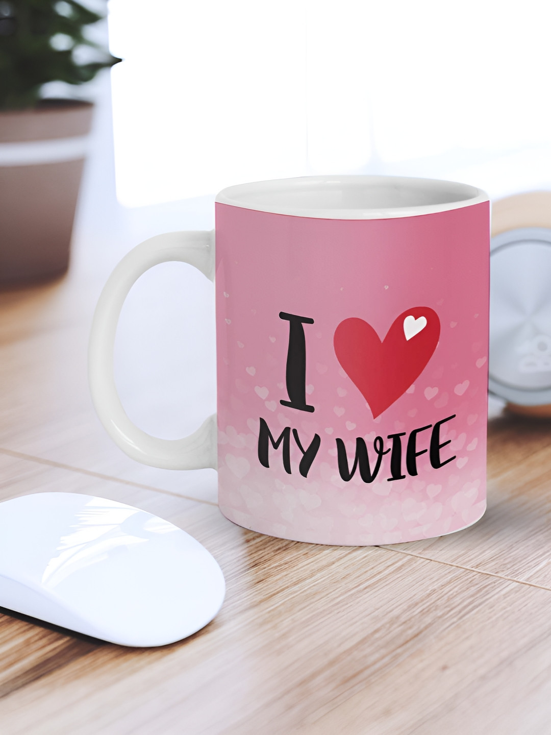 eCraftIndia Love You to Moon And Back White Typography Ceramic Microwave Safe Mug-325ml