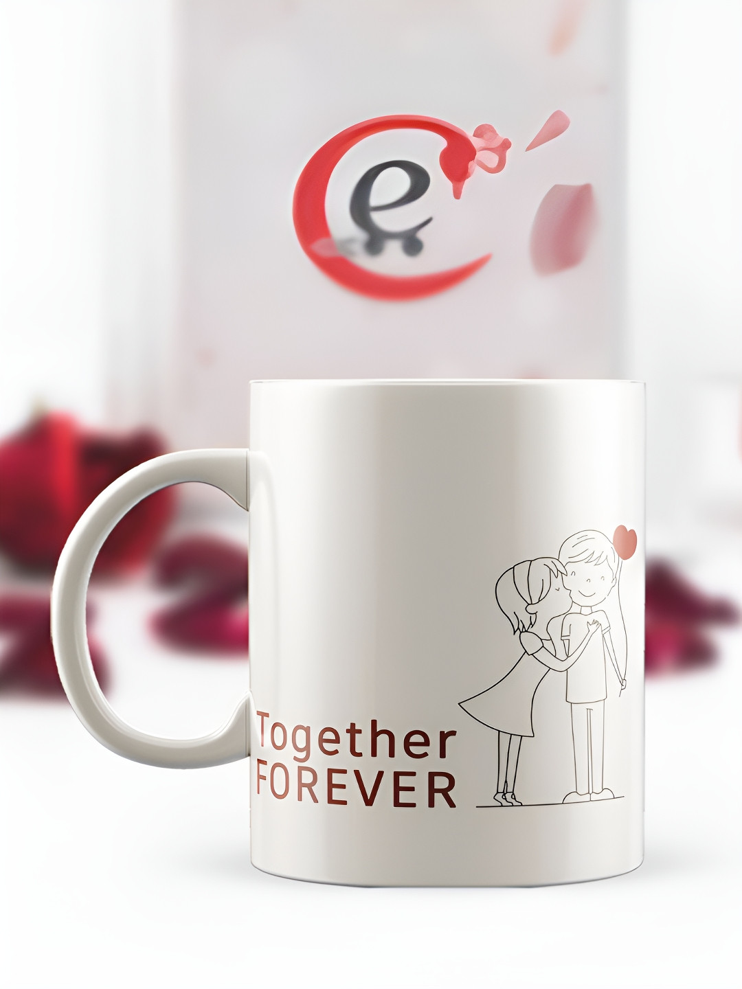 eCraftIndia Smile White Typography Ceramic Handmade Mug-330ml