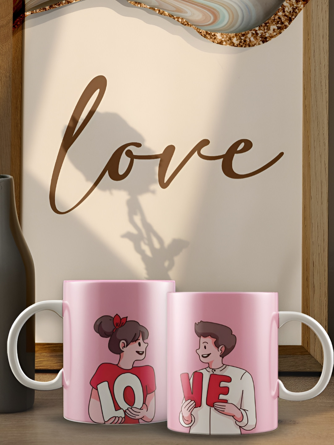 eCraftIndia Mother S Day White Conversational Ceramic Microwave Safe 2 Piece Mugs-325ml