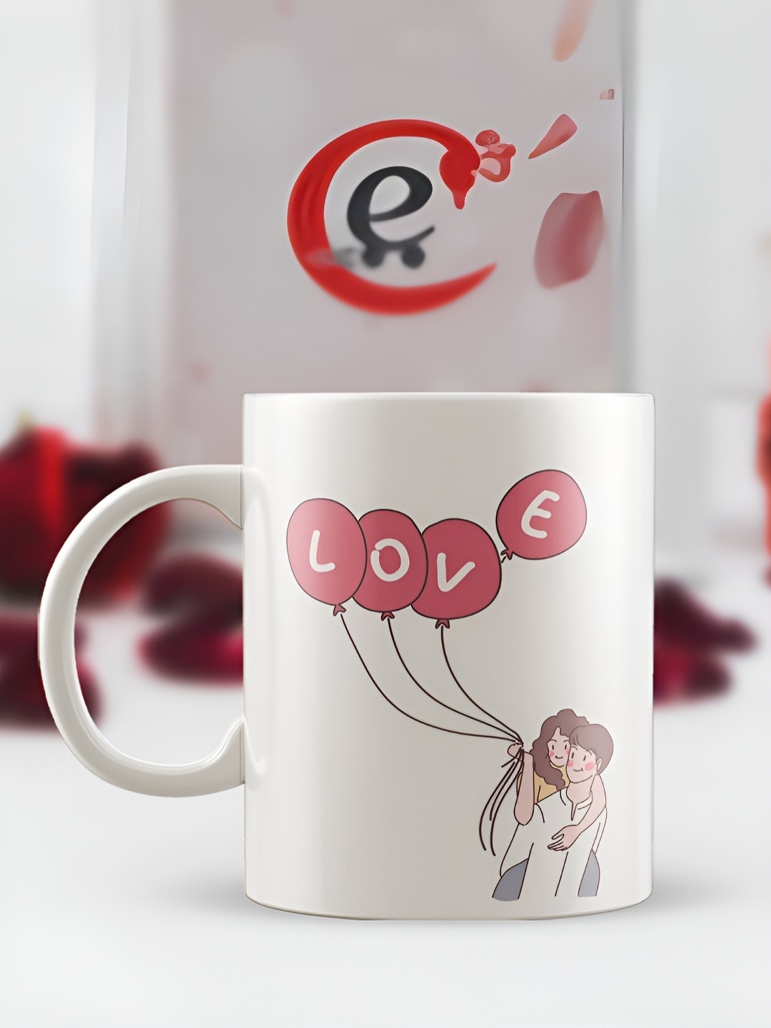 eCraftIndia Cute Teddy Bear White Typography Ceramic Easy to Clean Mug-350ml