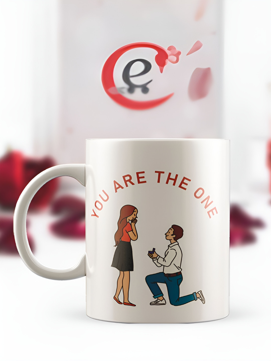 eCraftIndia Bubble White Typography Ceramic Handmade Mug-325ml