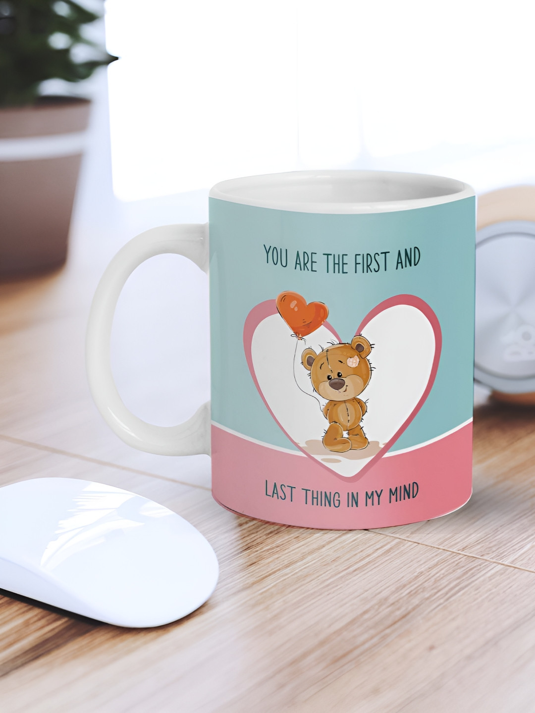 eCraftIndia English Garden White Typography Ceramic Microwave Safe Mug-330ml