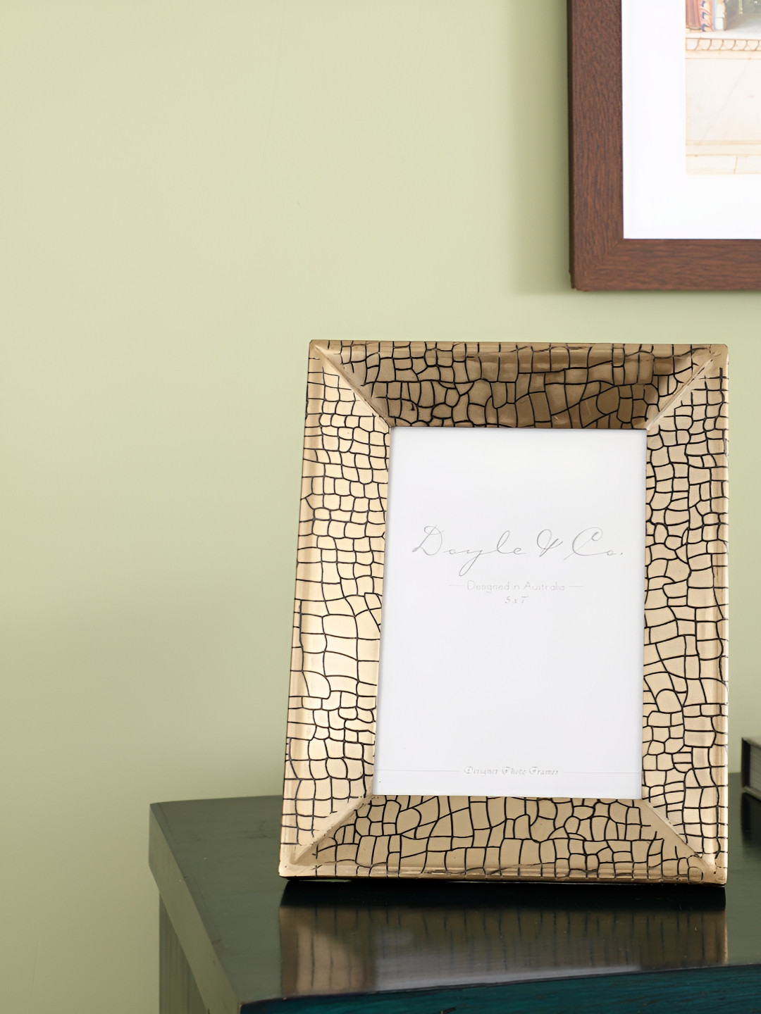 Decor de Maison Aria Croc Frame Gold Metal Metallic Living Room Large Showpiece - 2.4 Inches