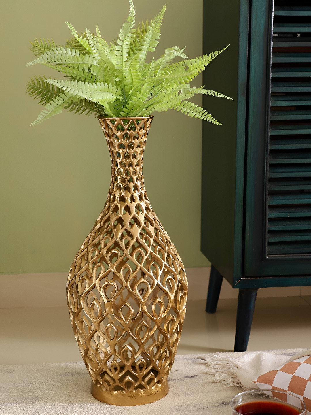 Decor de Maison Cavendish Ornate Gold Toned Floor Vase