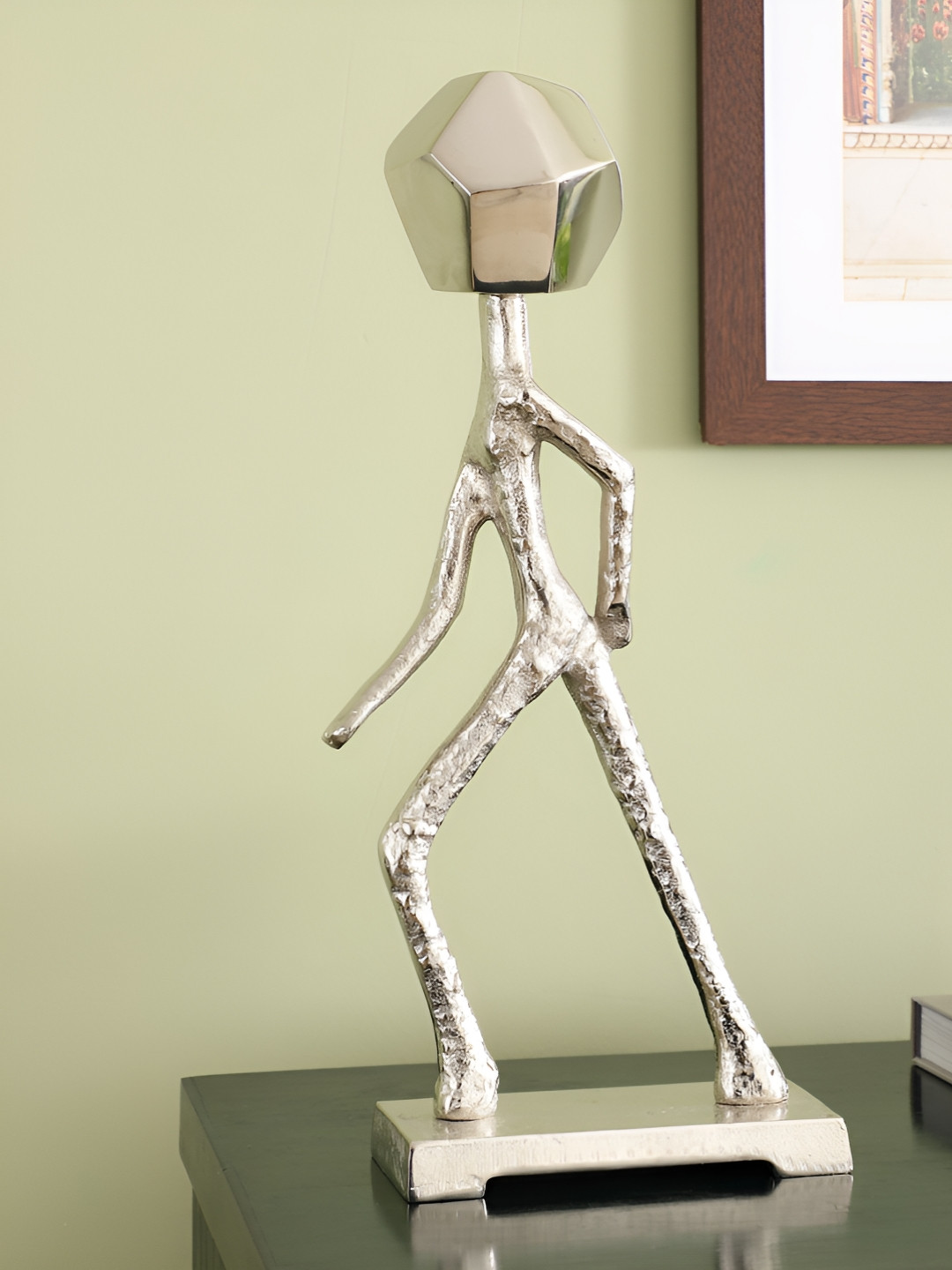 Decor de Maison Elemental form Luxe Silver Metal Metallic Living Room Large Showpiece - 15.7 Inches