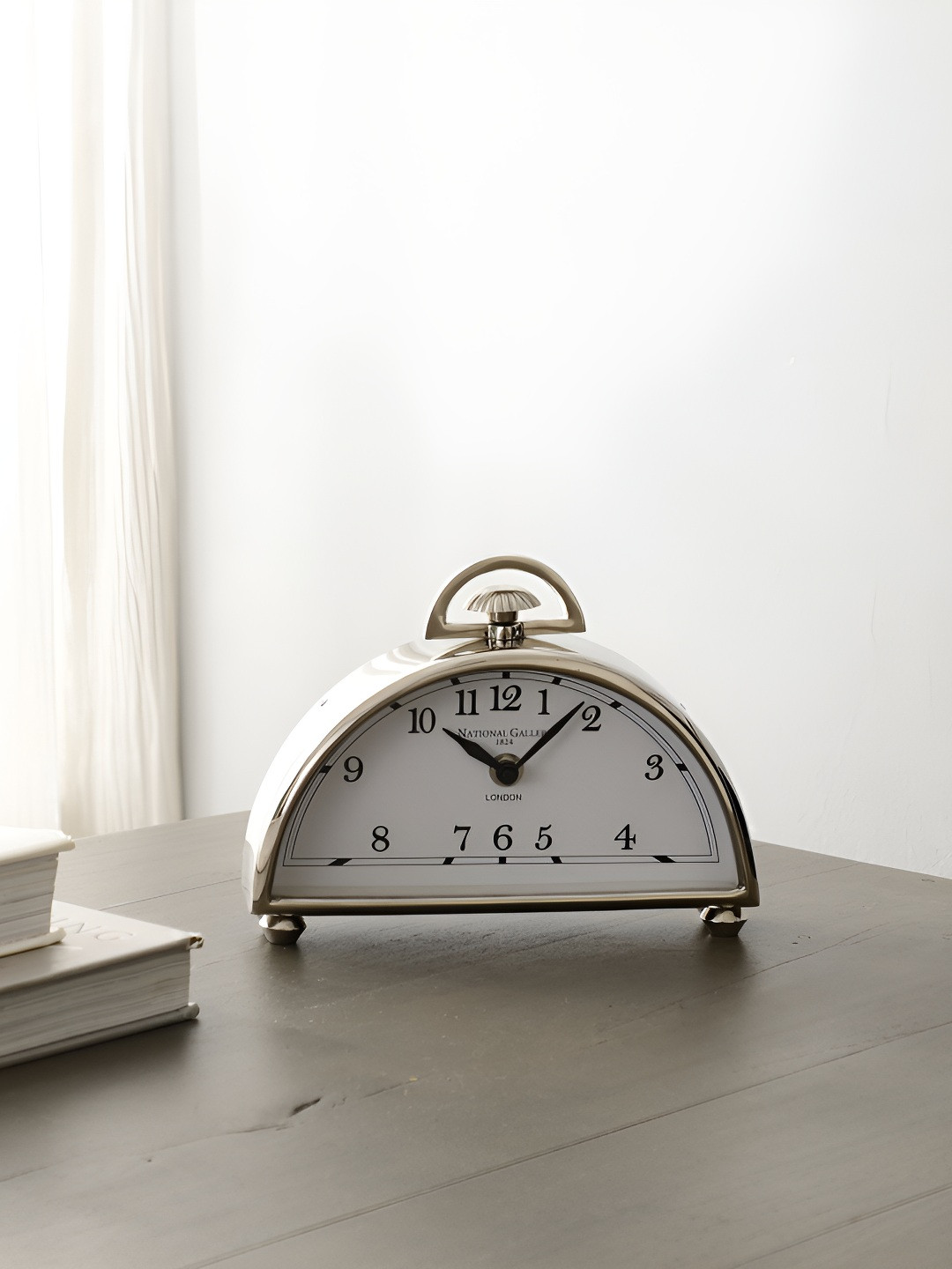 Decor de Maison Silver-Toned & White Table Clock