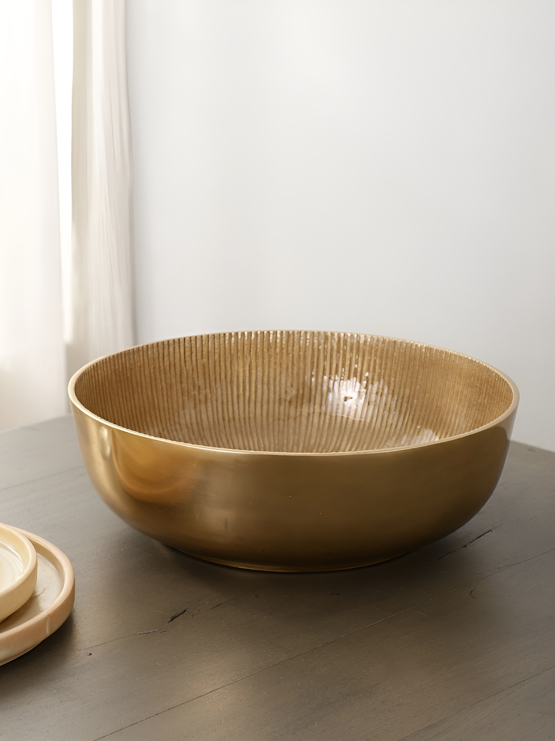 Decor de Maison Gold Toned Accent Circular Serving Bowl