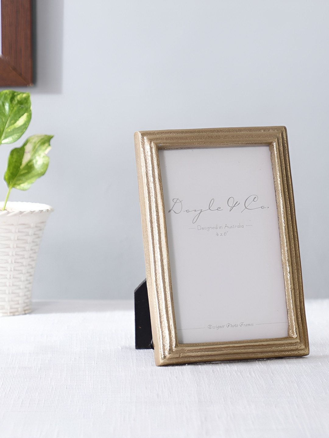 Decor de Maison Gold-Toned & White Table Photo Frame