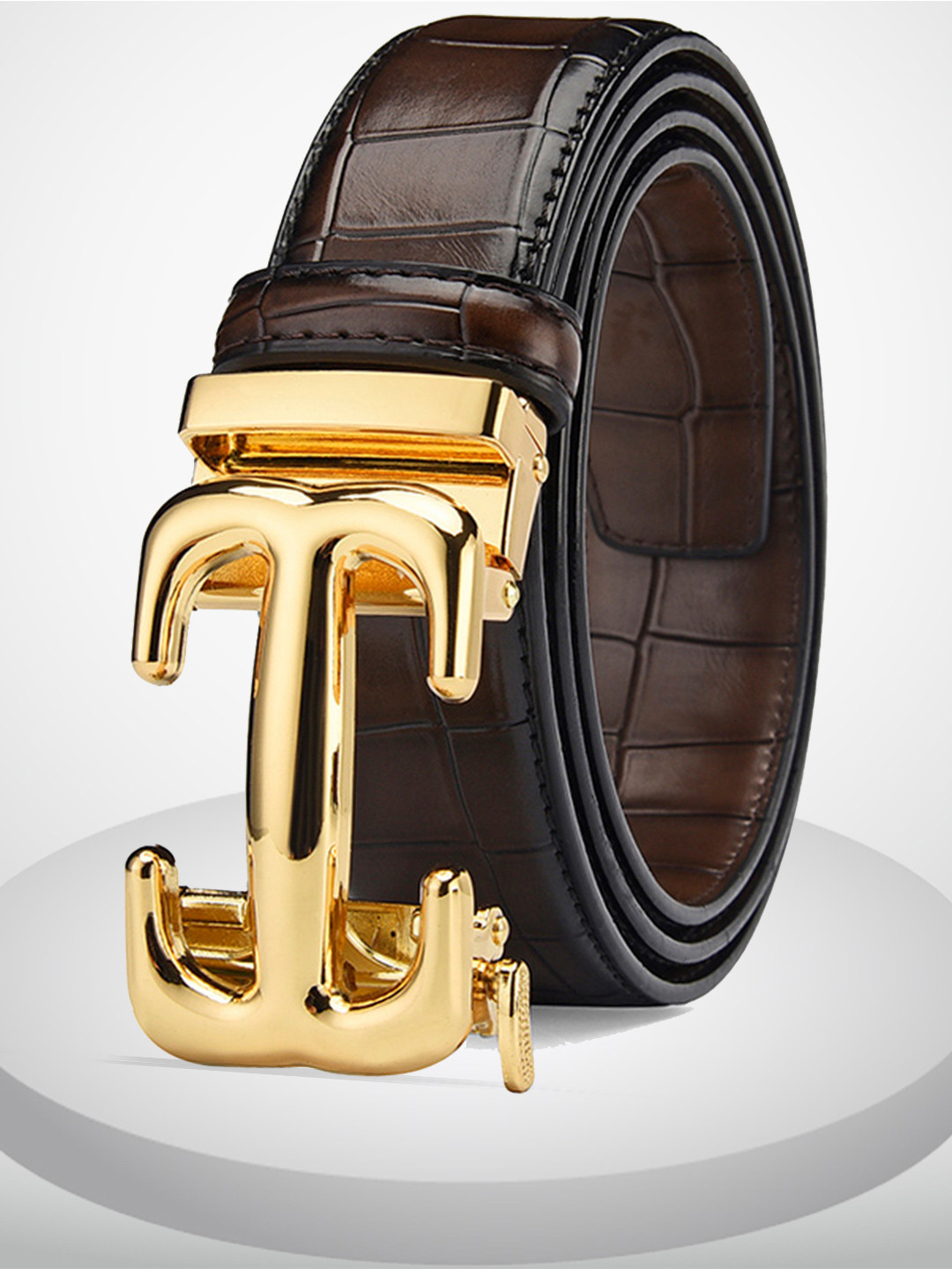 CONTACTS Men Leather Formal Belt