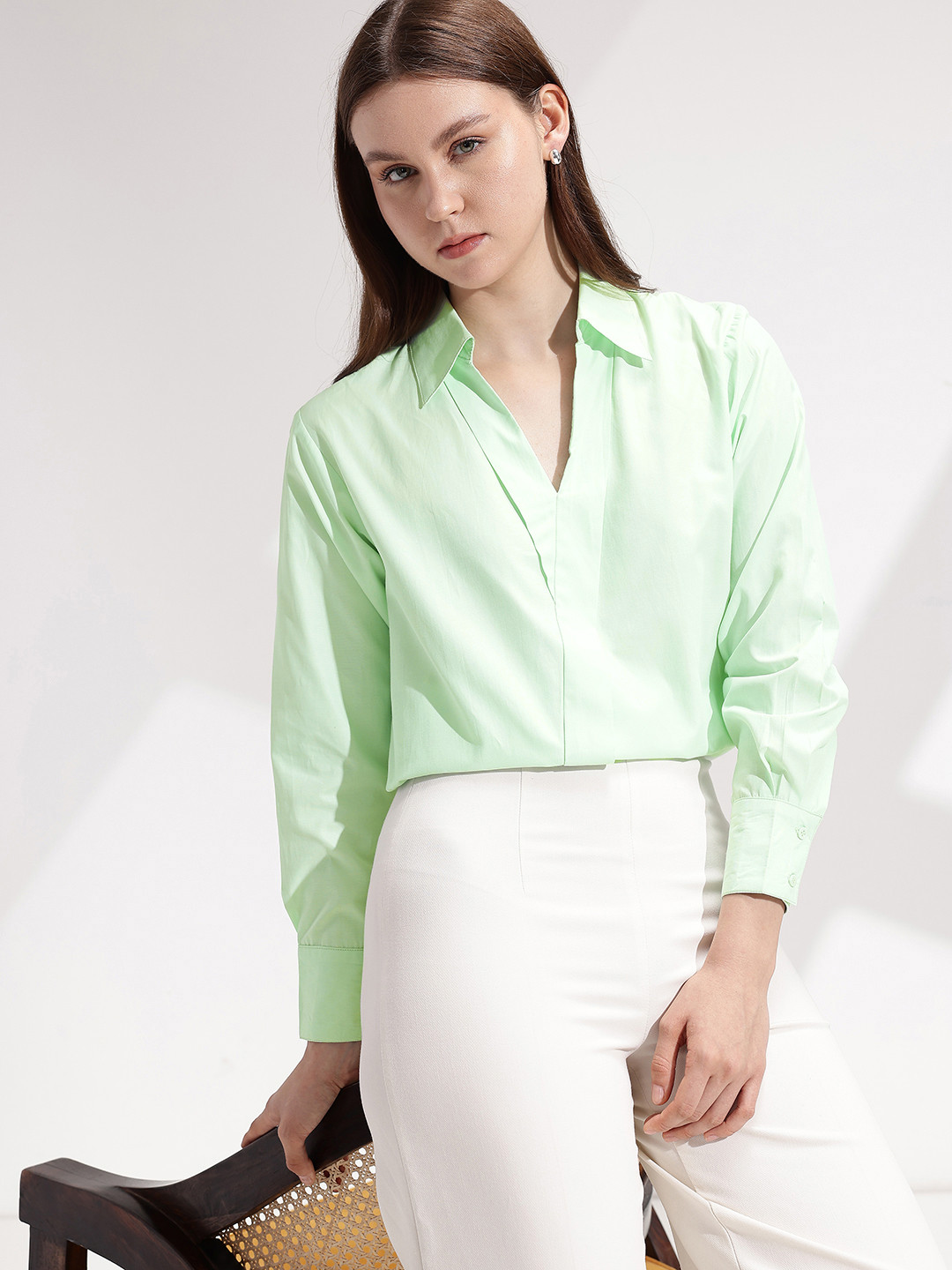 her by invictus Solid Pure Cotton Top