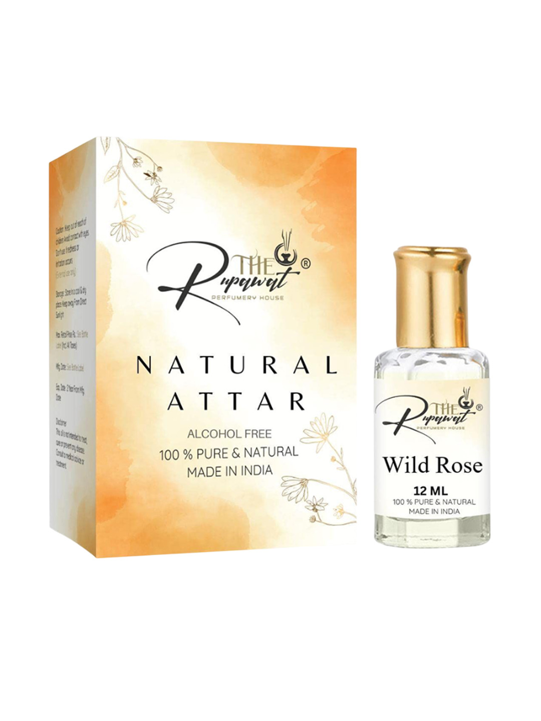 THE RUPAWAT Perfumery House Wildrose Natural & Alcohol-Free Attar - 12 ml