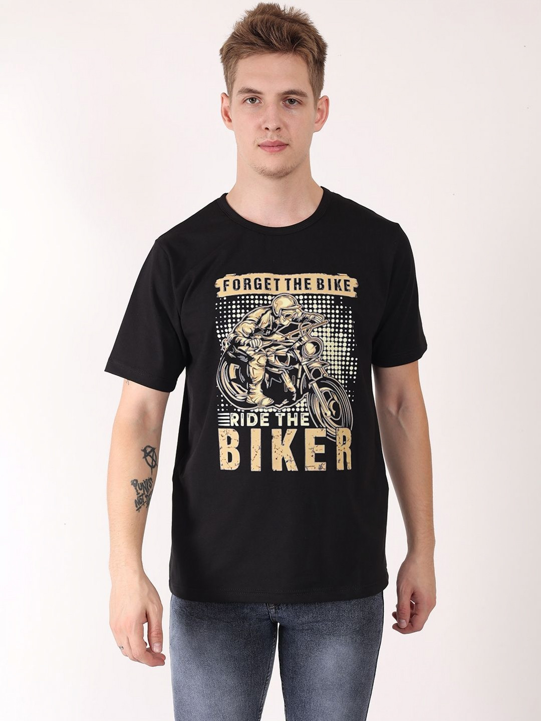 Casual Tees Men Biker T-shirt