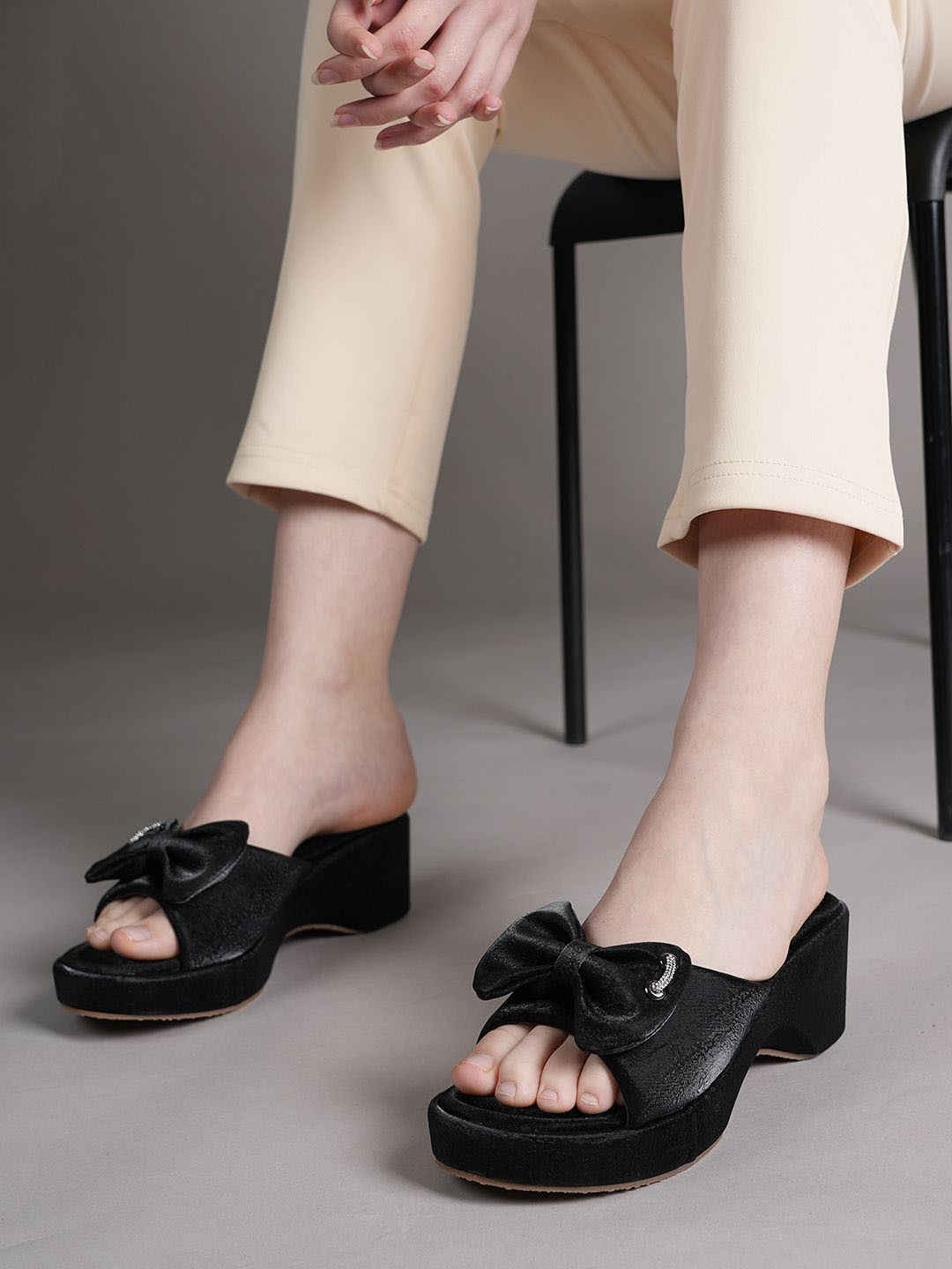Lavie Textured Wedge Sandals with Bows