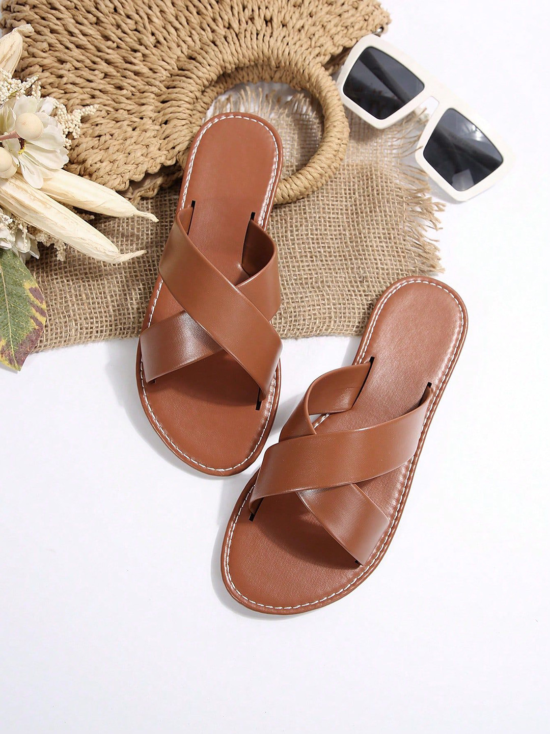 Jbarg Women Open Toe Flats with Bows