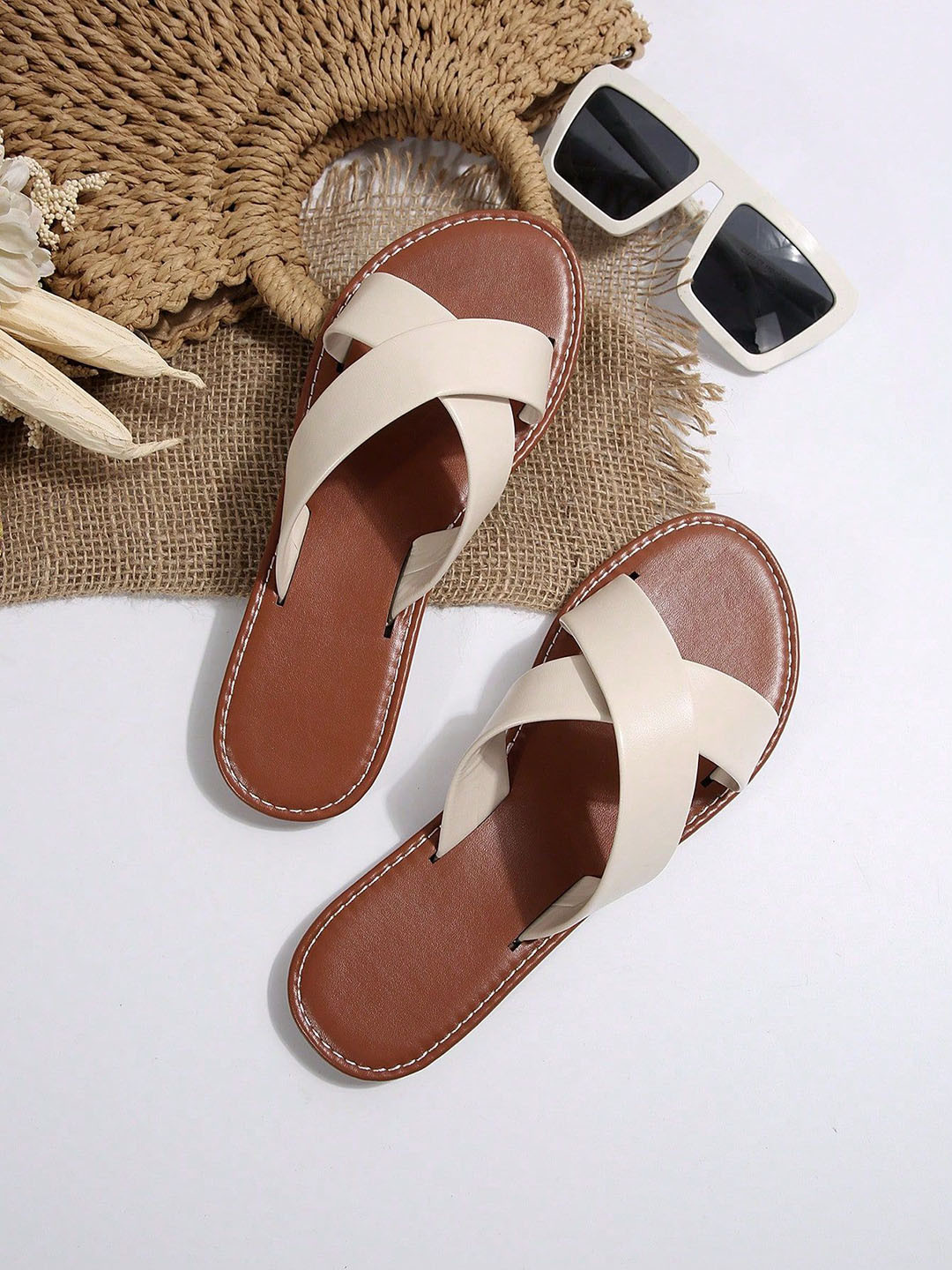 Jbarg Women Colourblocked Open Toe Flats