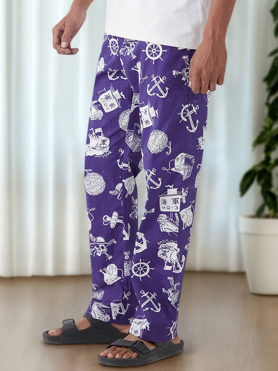 Bewakoof Men's All Over Printed Pure Cotton Lounge Pants