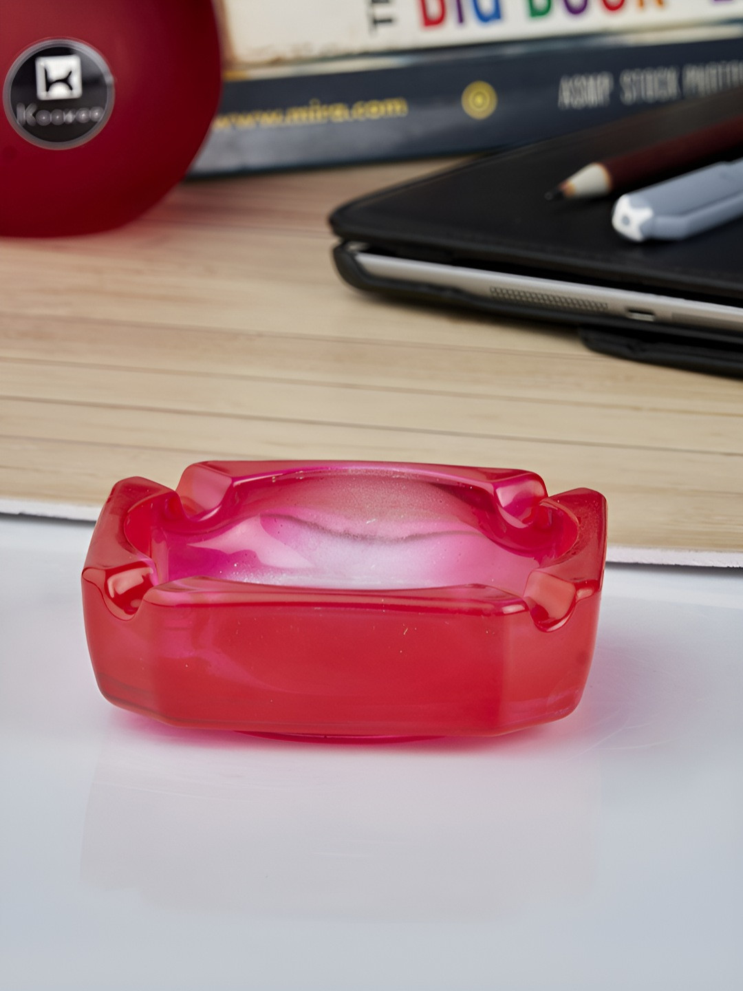 Kookee Red Glass Ash Tray