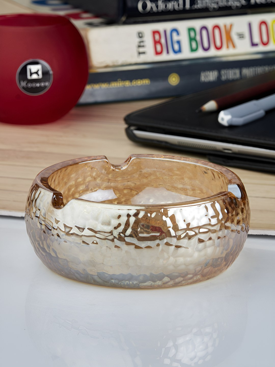Kookee Transparent & Brown Glass Ash Tray