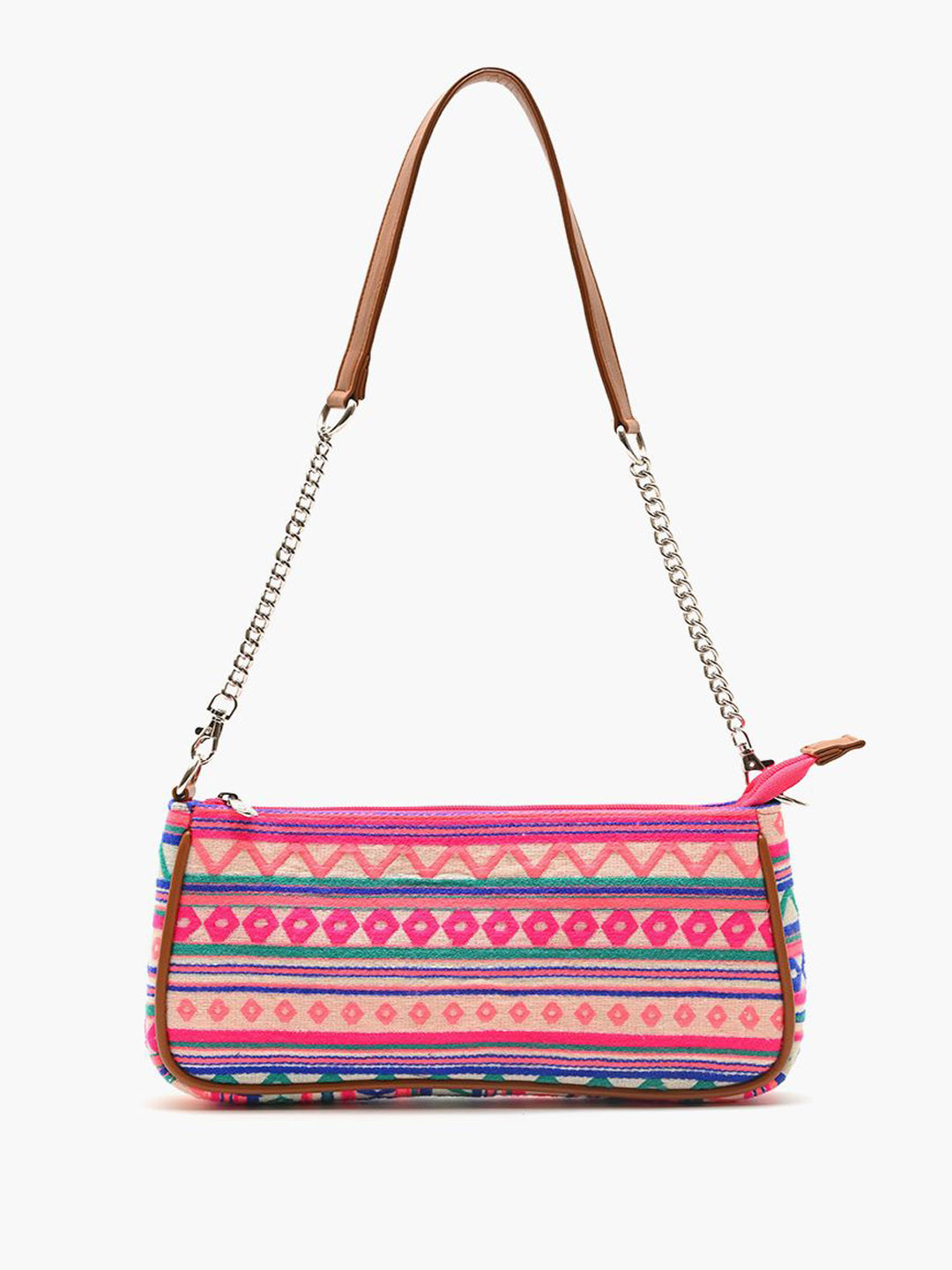 Anouk Women Self Design Geometric Embroidered Shoulder Bag