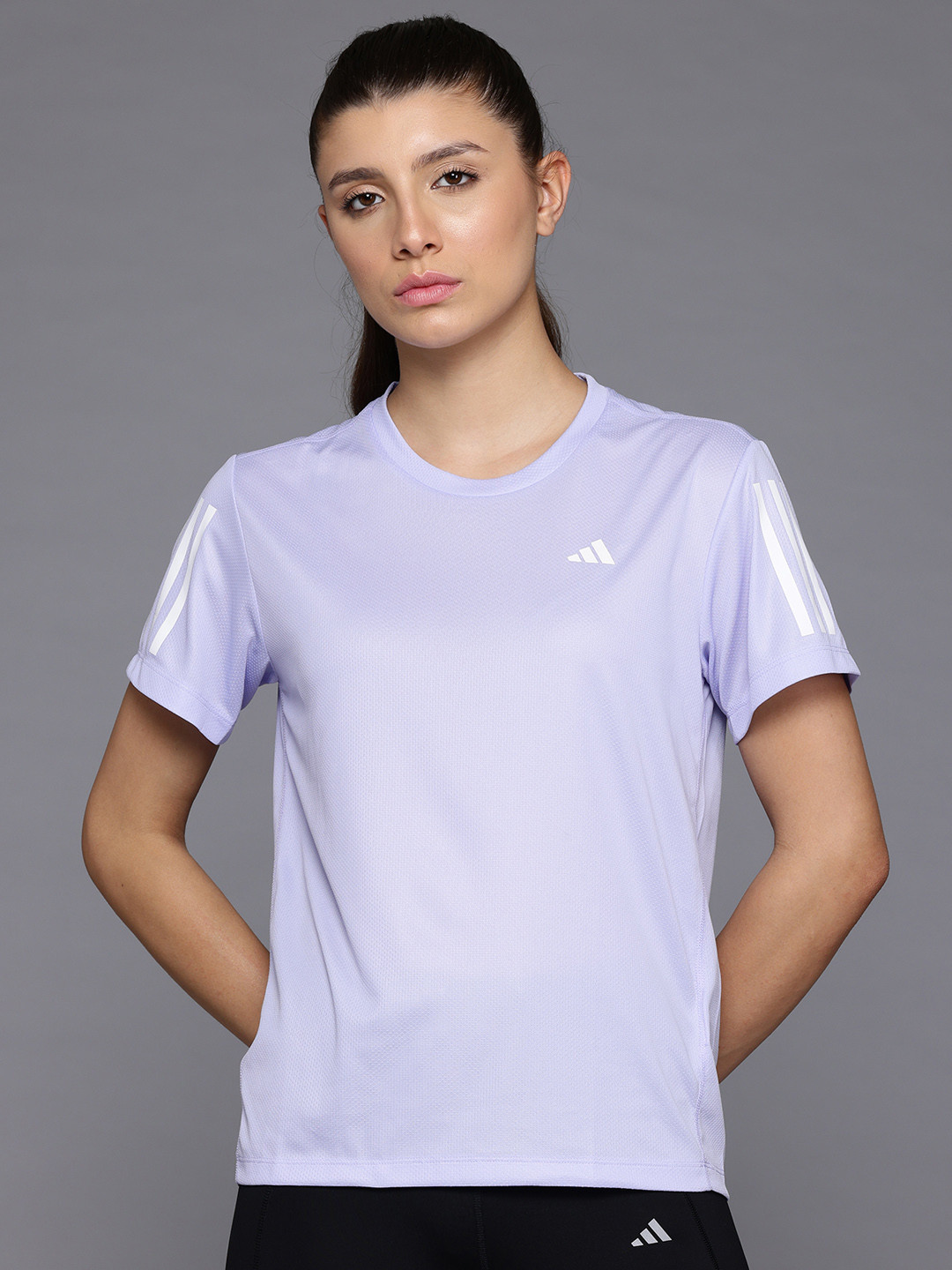 ADIDAS Placement Stripes Regular-Fit OTR B Running T-shirt