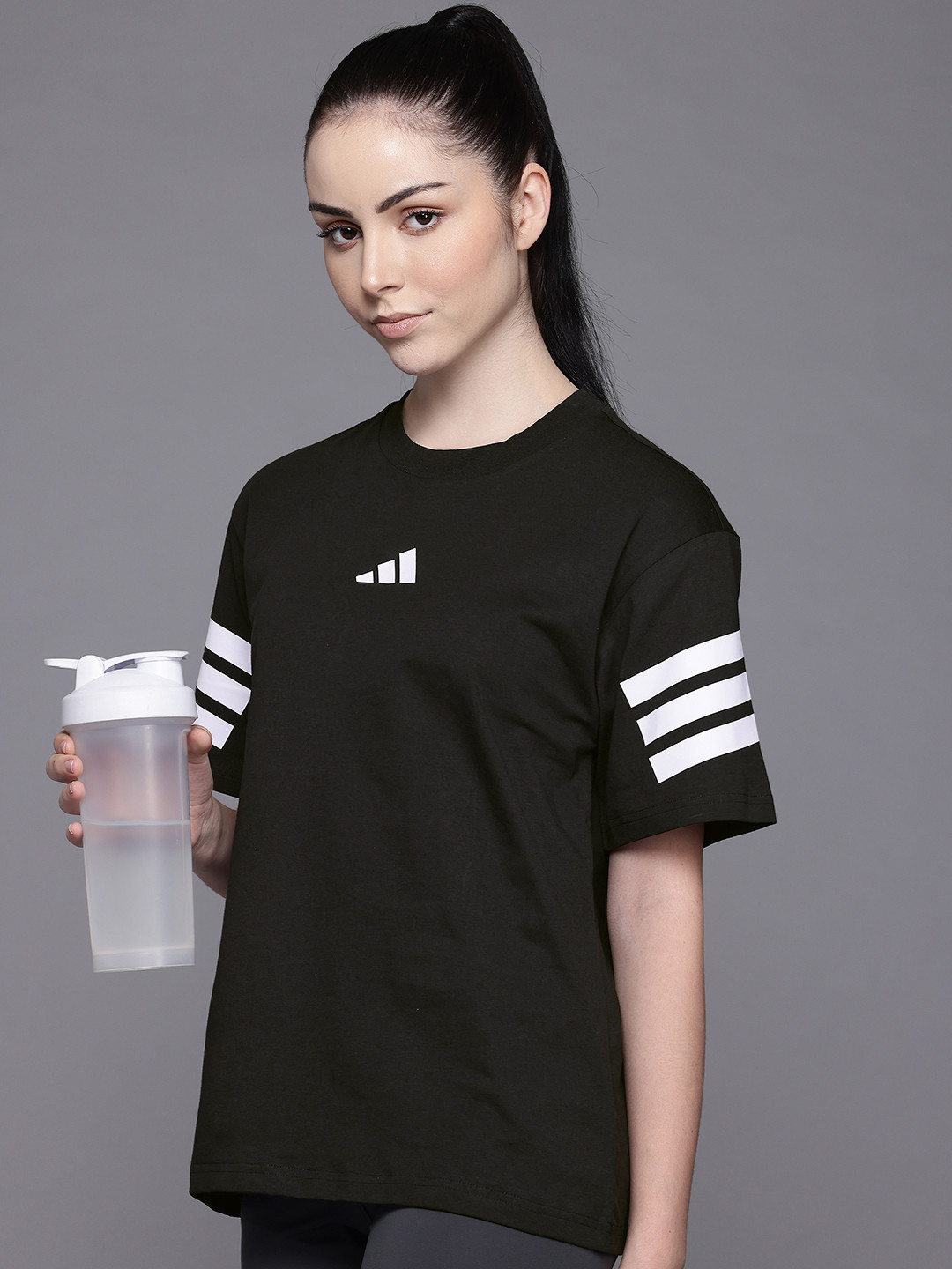 ADIDAS W FI 3S Drop-Shoulder Sleeves Relaxed T-shirt