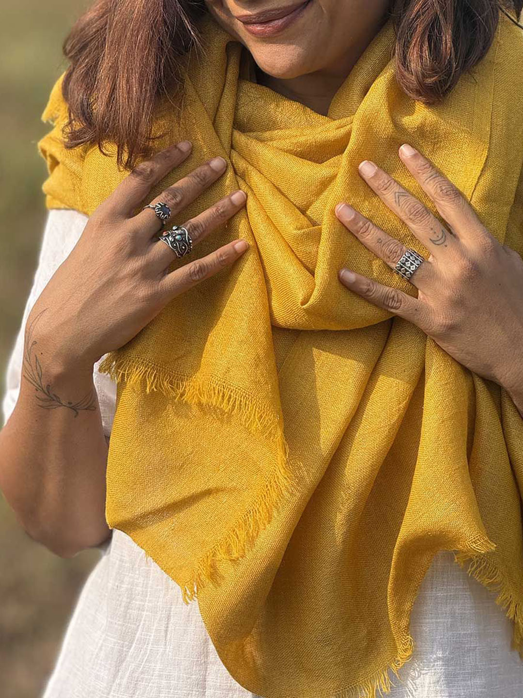 Chidiyaa Sardi Ki Dhoop Honeyed Hearth Pure Wool Zari Shawl