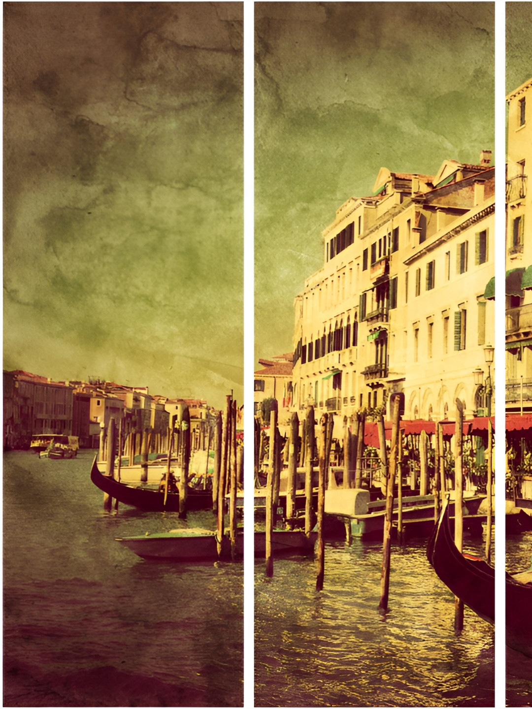 Inephos Venice Brown 4 Pieces Other Printed Vinyl Other Wall Art