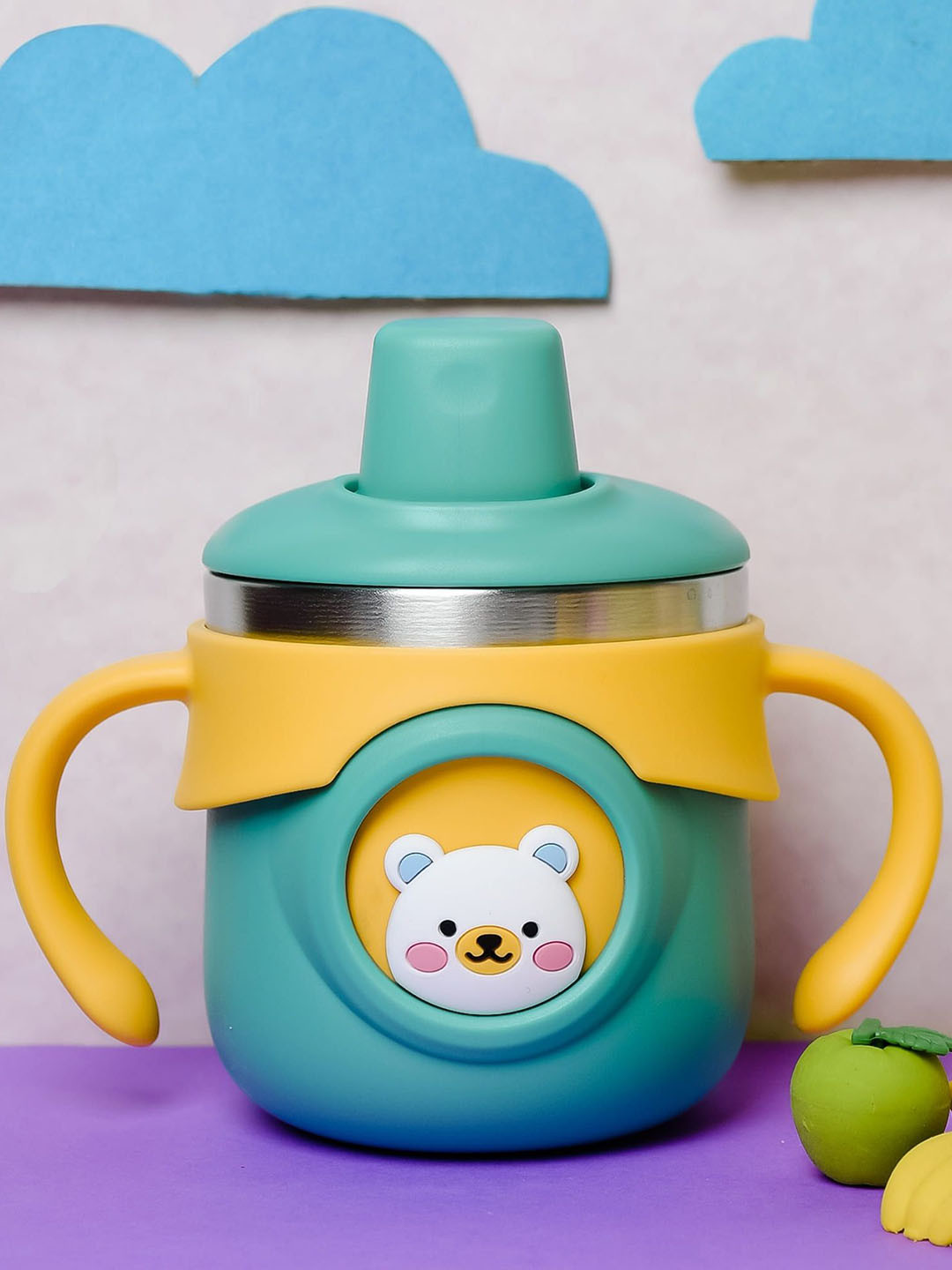 The Little Lookers  Double Wall Insulated Sipper Bottle Sipper Cups with Straw