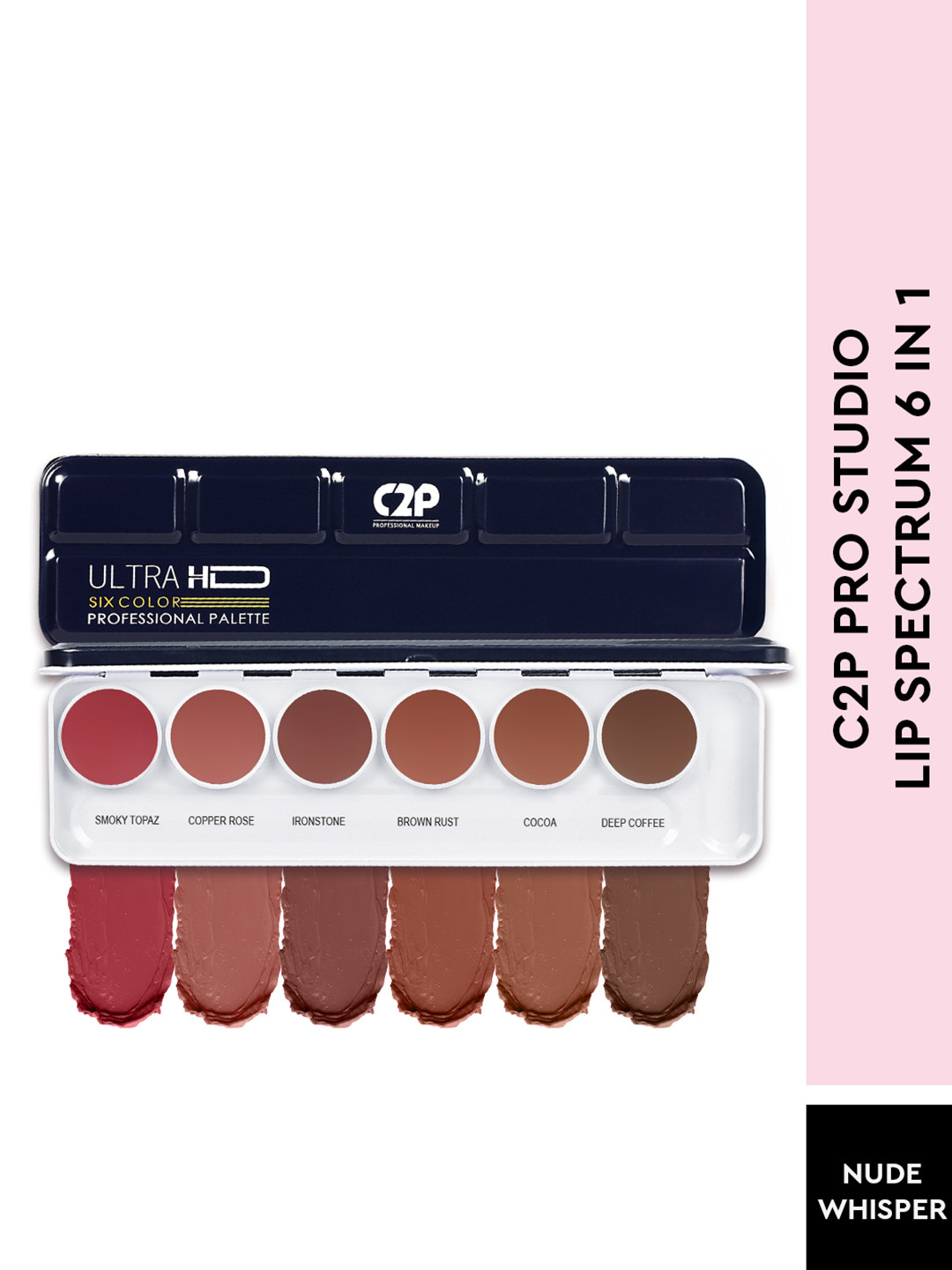 C2P PROFESSIONAL MAKEUP 6 In 1 Waterproof Lipstick Palette - 21 g -Nude Whisper