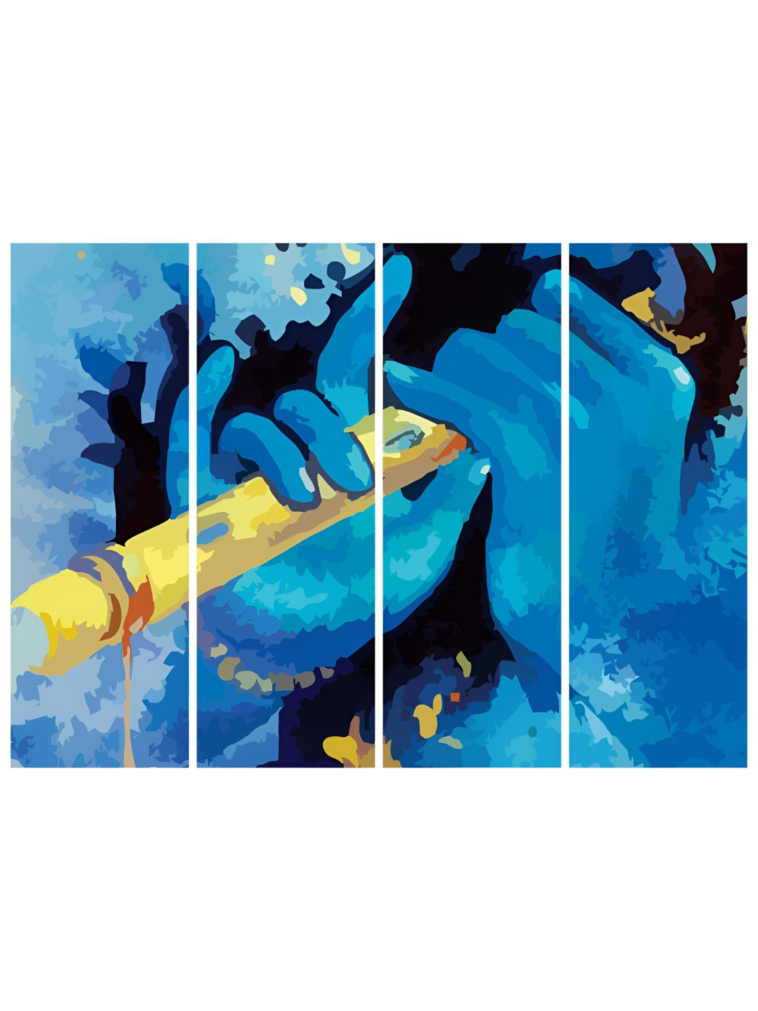 Inephos Blue & Yellow 4 Piece Vinyl Religious Wall Art