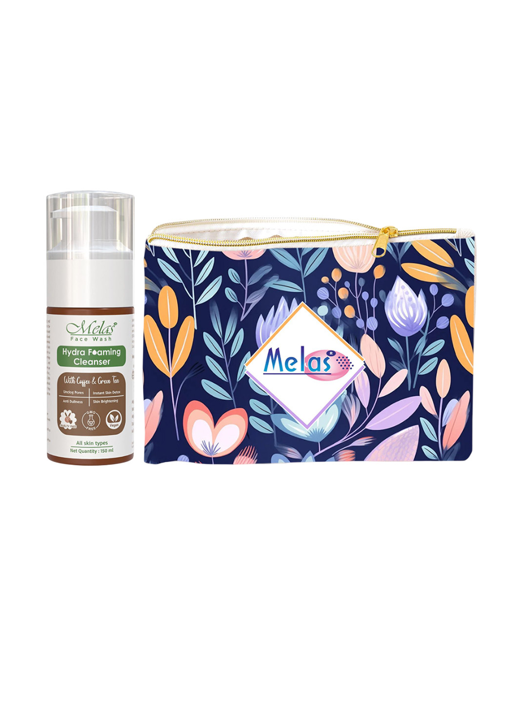 MELAS Hydra Foaming Face Cleanser With Coffee & Green Tea With Free Bag- 150 ml