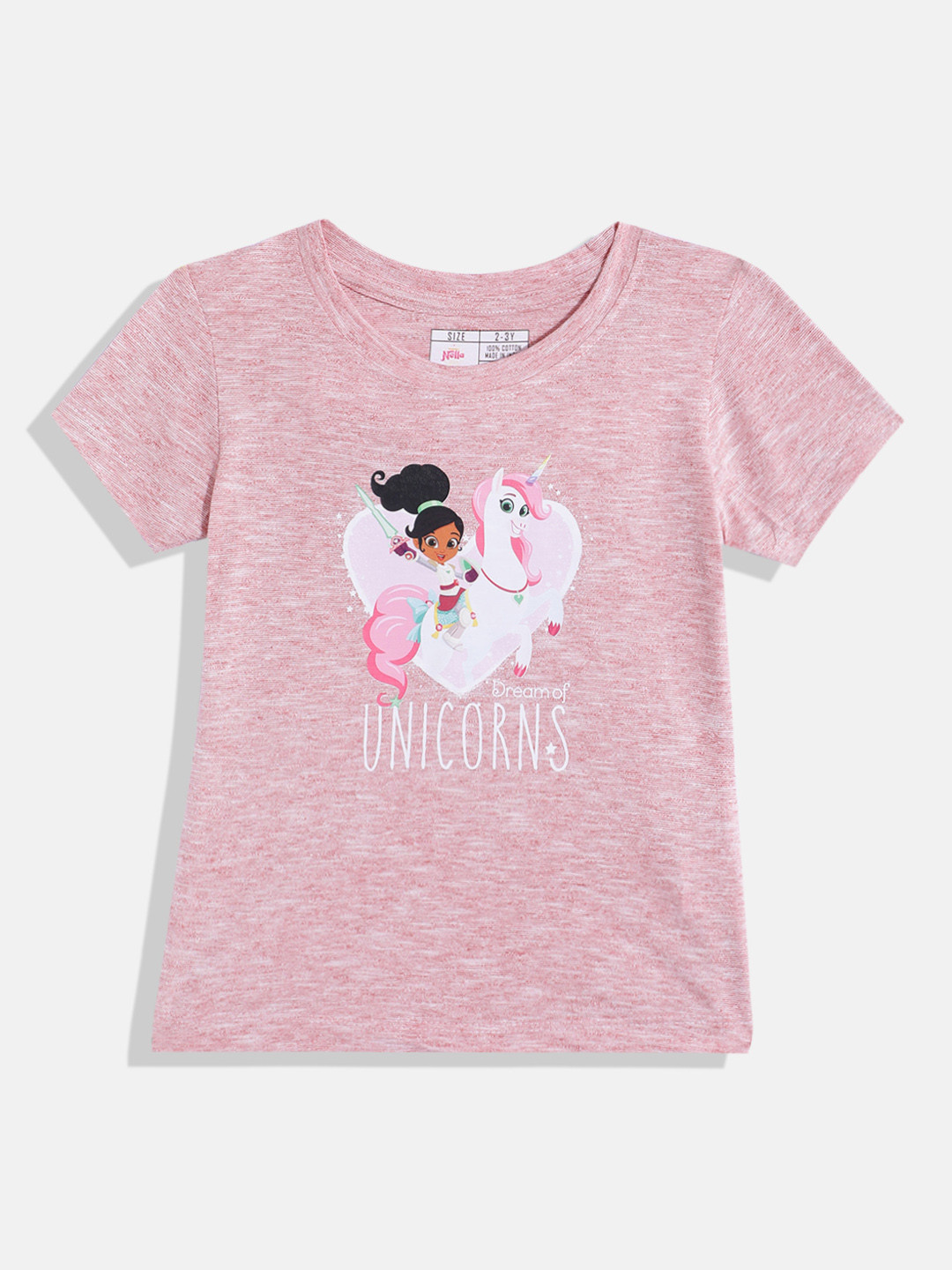 Eteenz Girls Nella the Princess Knight Printed Pure Cotton T-shirt