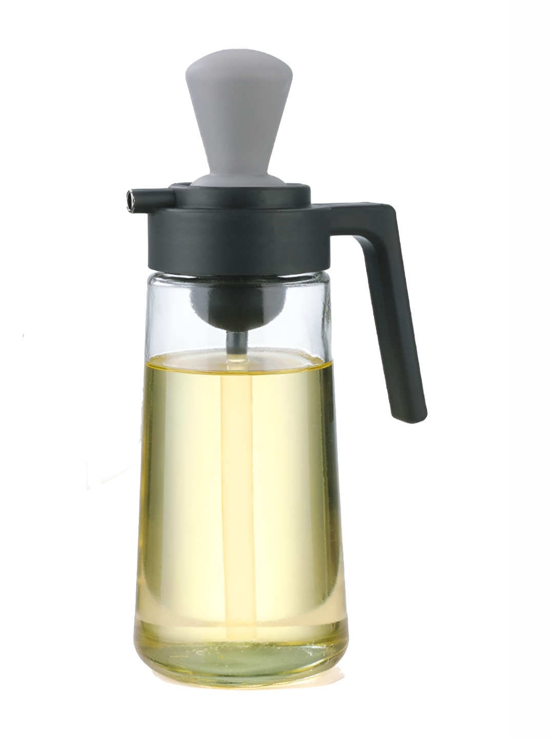 We3 Grey & Transparent Glass Dishwasher Safe 2 in 1 Oil Dispenser