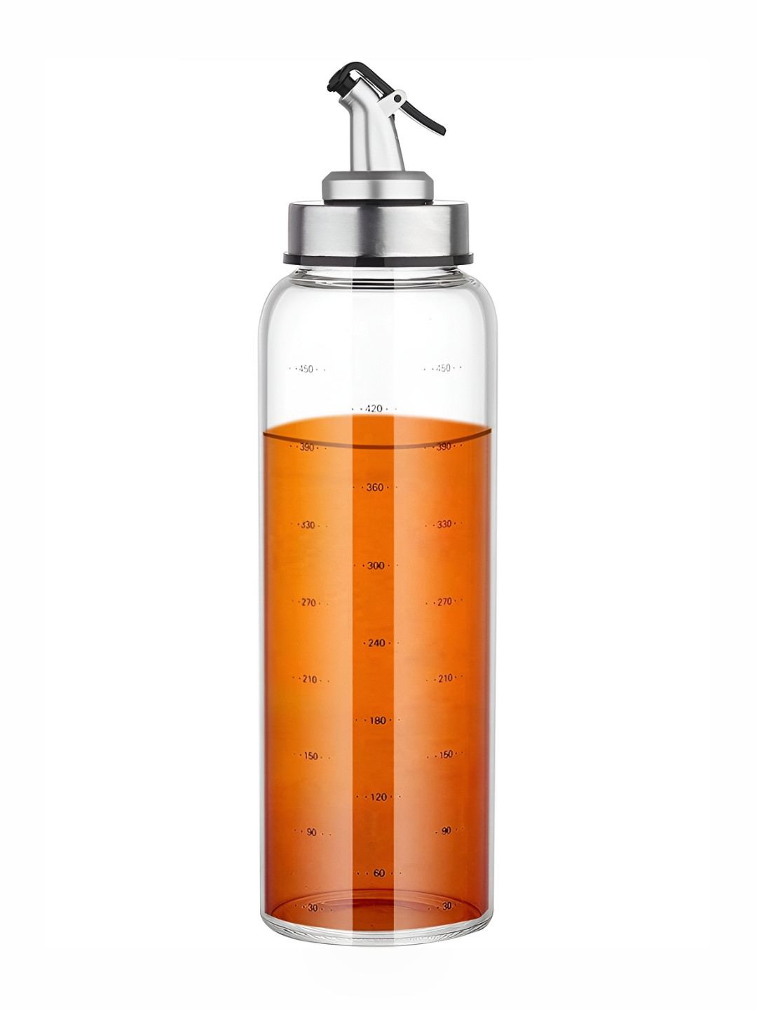 We3 Grey & Transparent Glass Dishwasher Safe Oil Dispenser Bottle Cruets