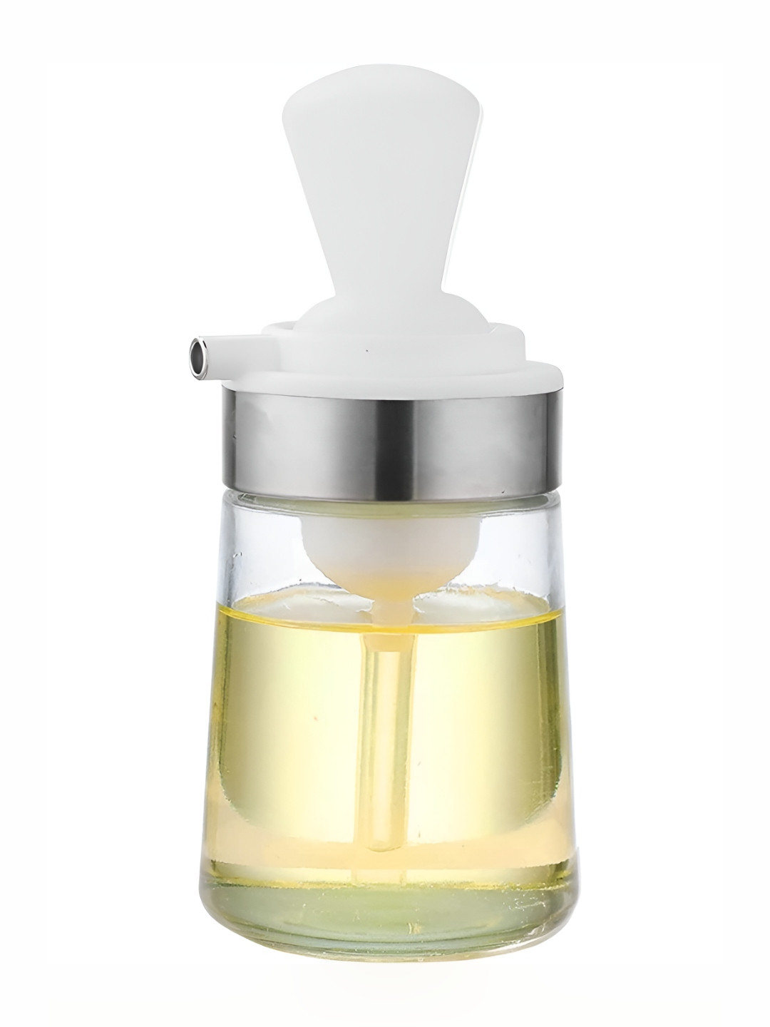 We3 White & Transparent Glass Dishwasher Safe Silicone Dropper Oil Dispenser