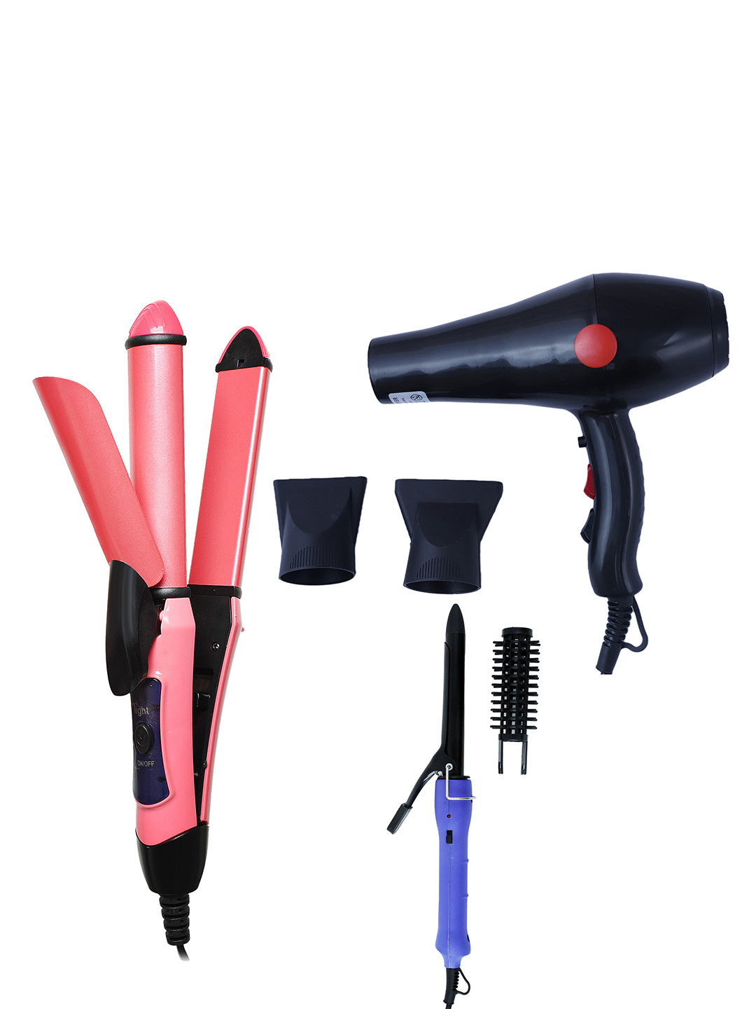 NIRVANI 3 Pcs 2888 1500 Watt Hair Dryer 2009 2 in 1 Hair Straightener & 16B Hair Curler