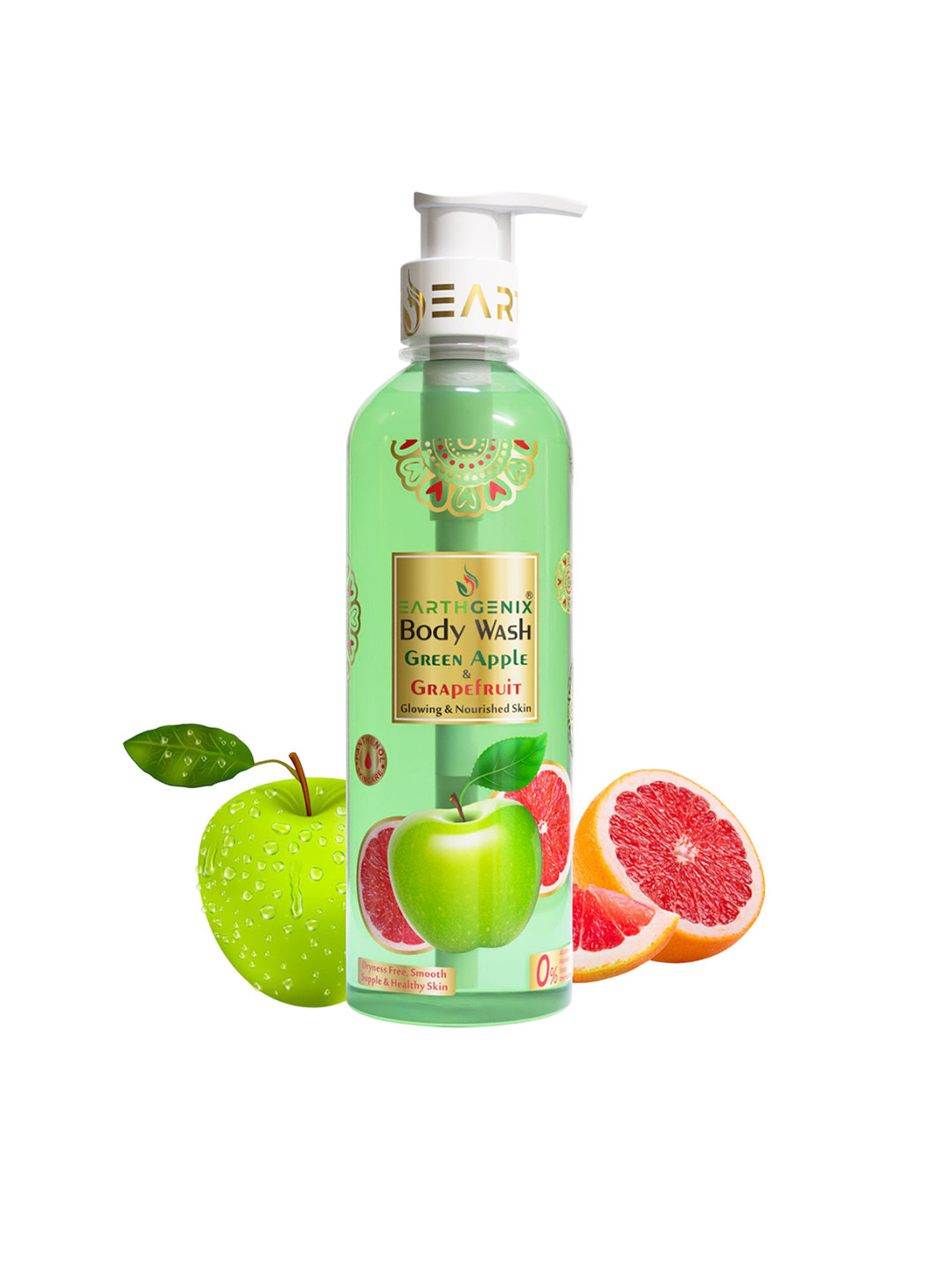 Earthgenix Green Apple & Grape Fruit Body Wash With Free Loofah- 300 ml