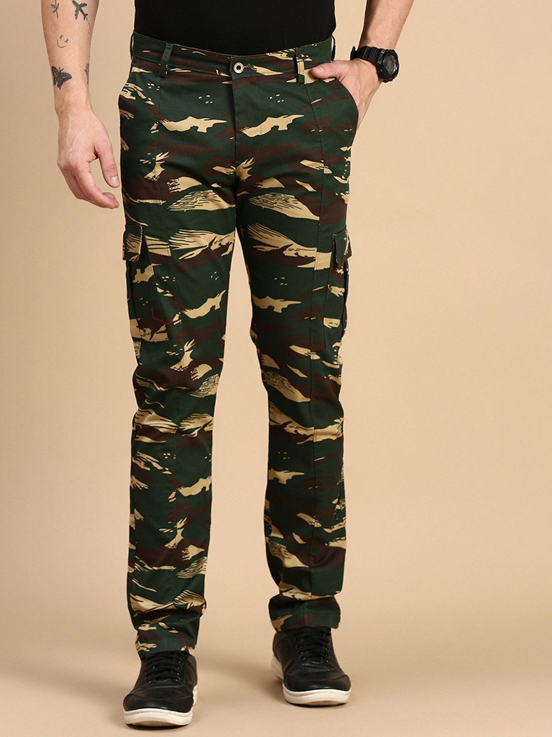 Classic Polo Men Camouflage Custom Slim Fit Cargos Trousers