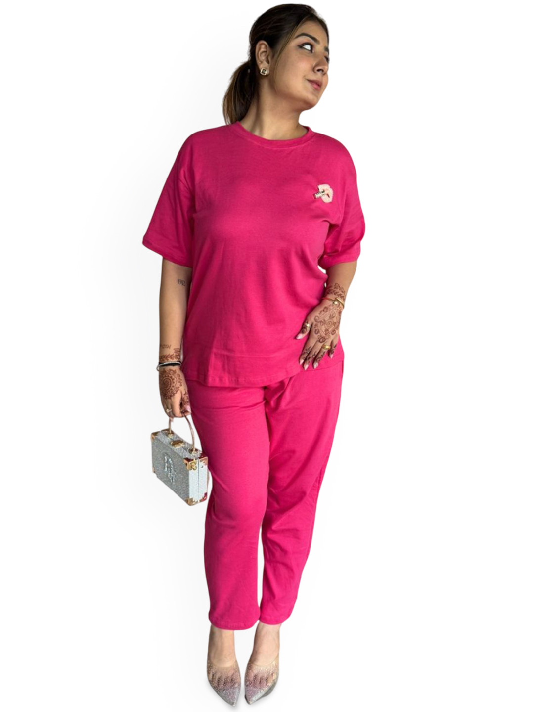 JAC INDIAN Round Neck Pure Cotton T-Shirt With Trouser